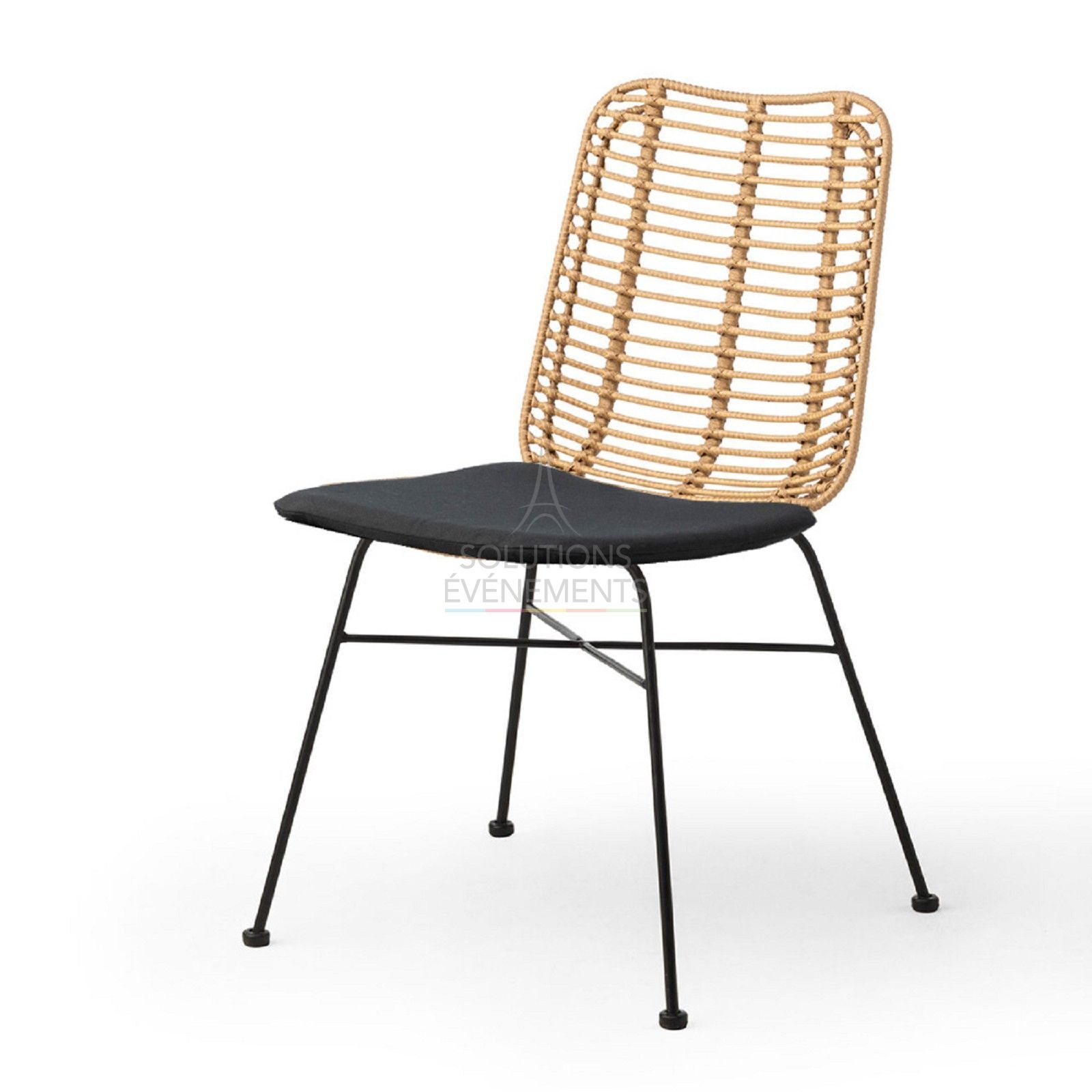 Location chaise Palm rotin avec coussin