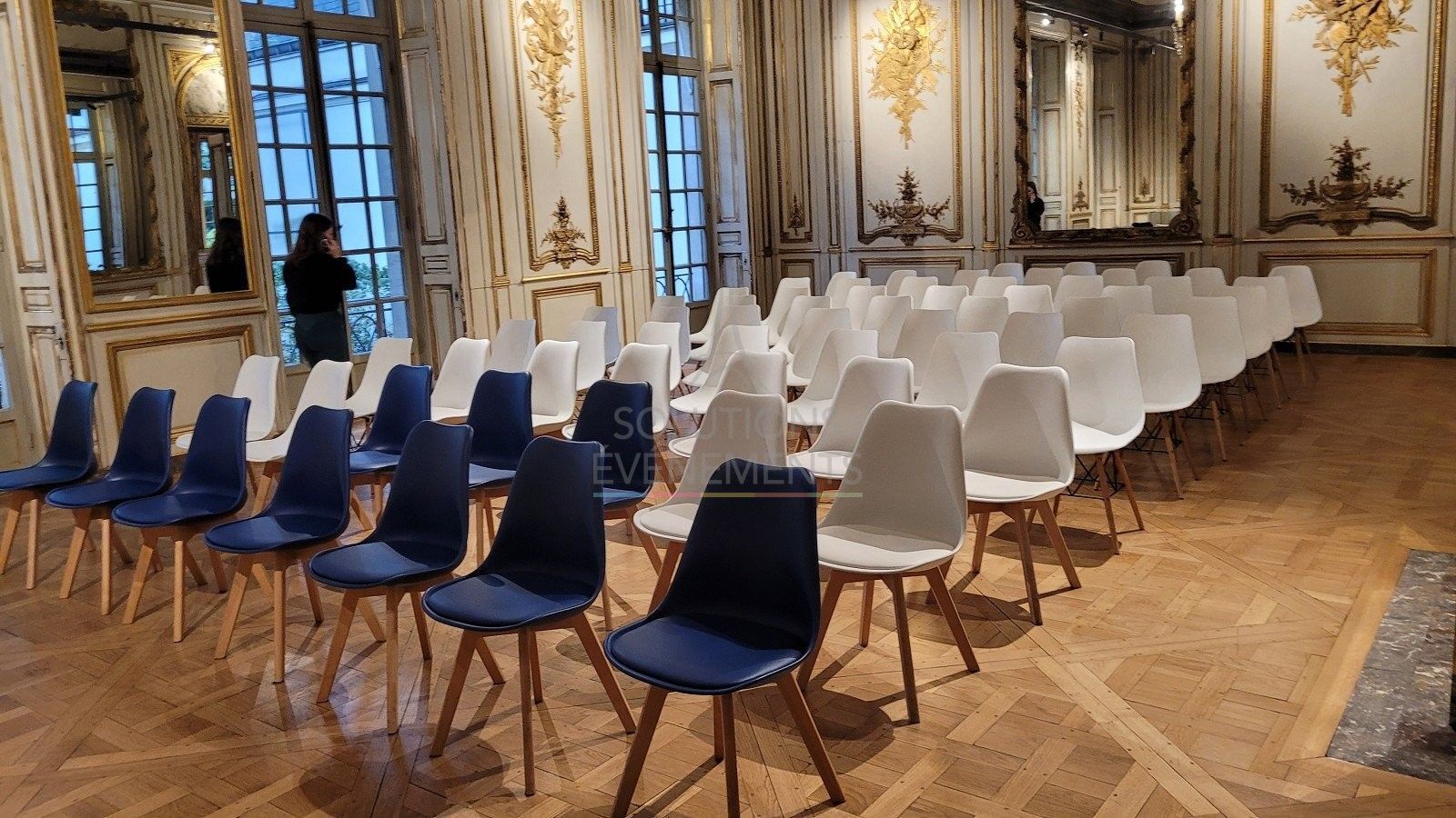 Chaise scandinave bleue navy - Visuel 5