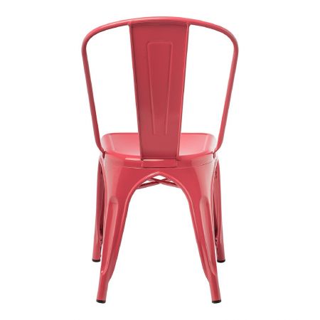 Chaise tolix industrielle rouge framboise