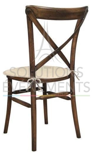 chaise vintage crossback eco avec coussin - visuel 2