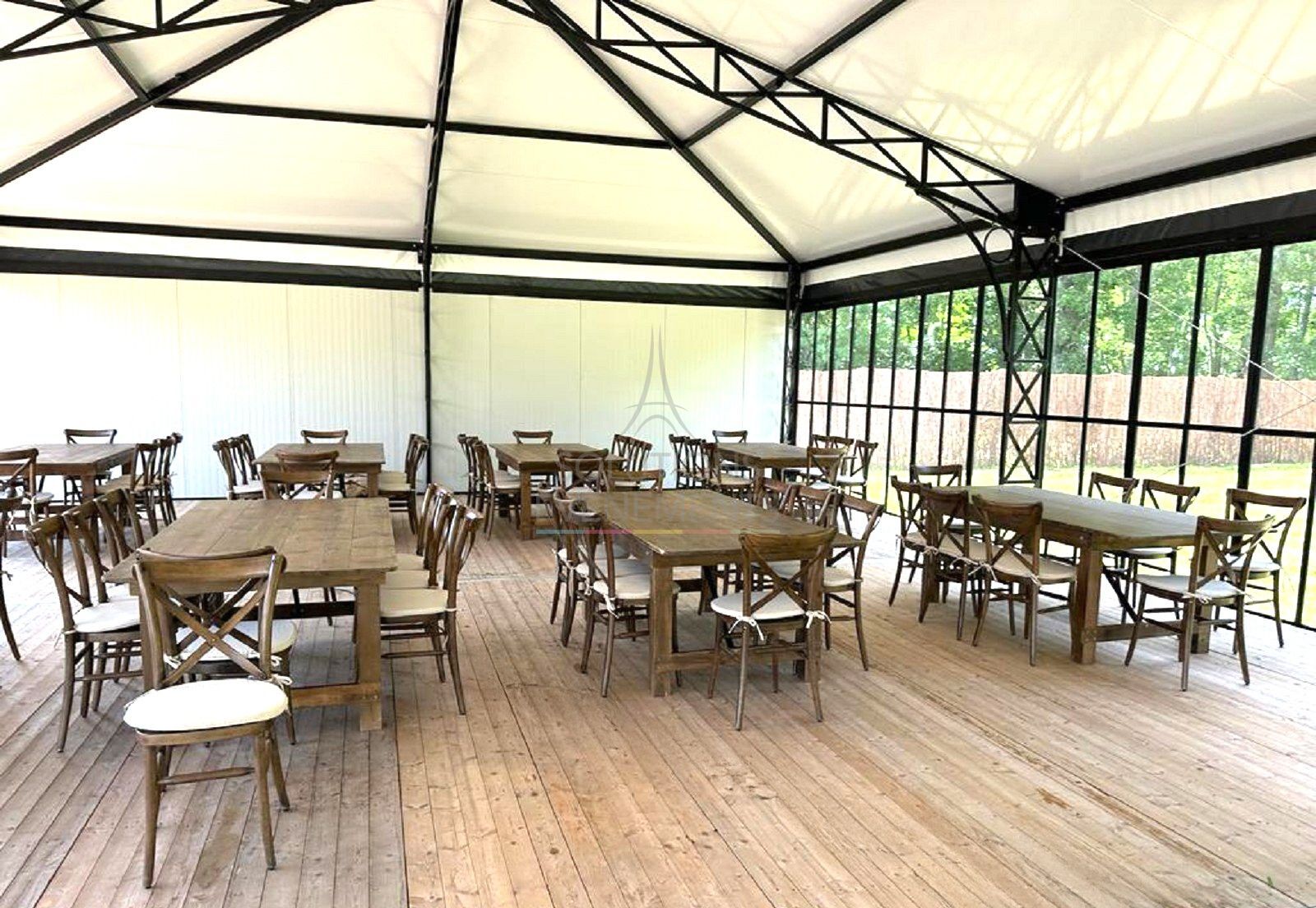 chaise vintage crossback eco avec coussin - visuel 4