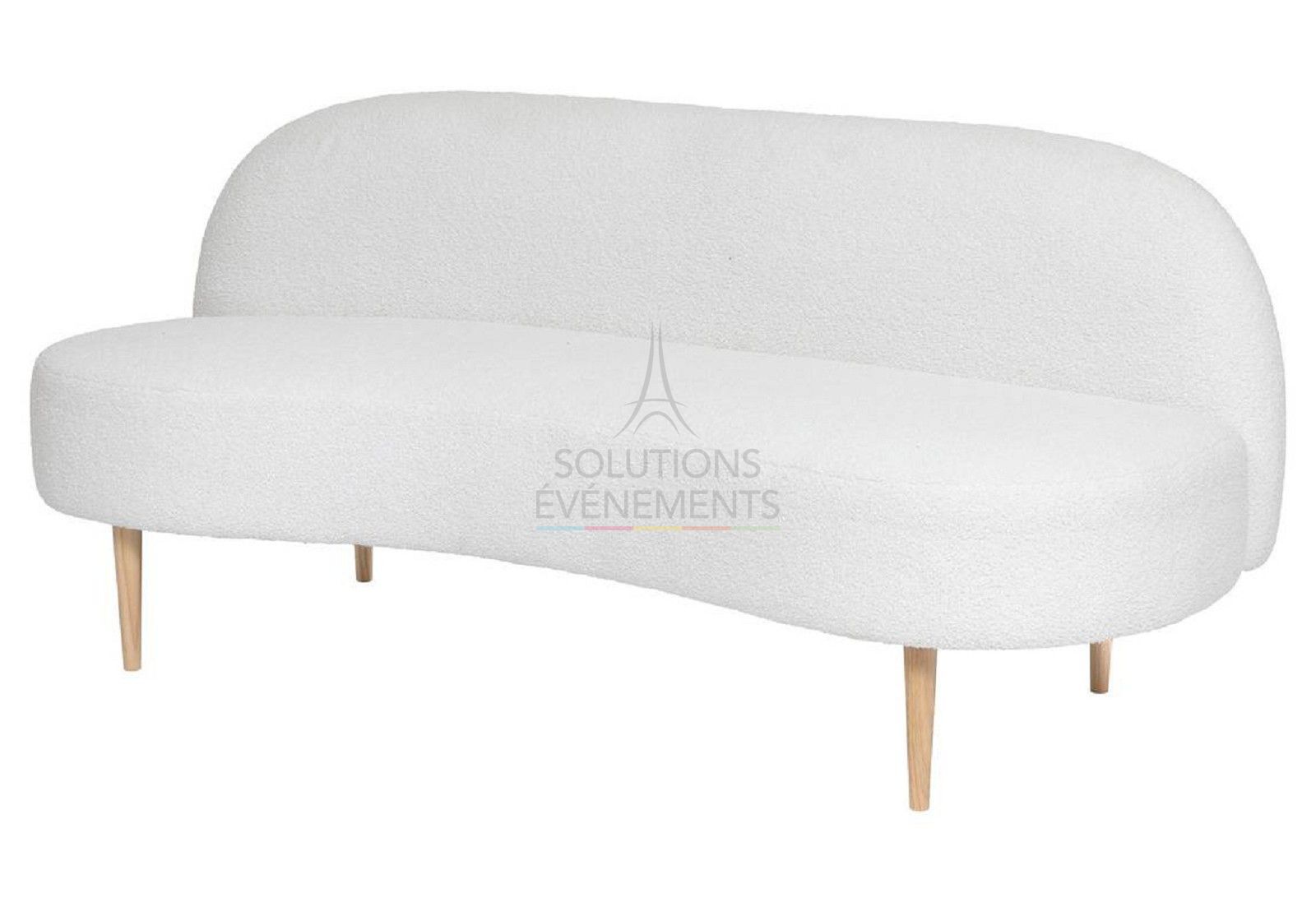 Rent a designer 2-seater sofa with white bouclé fabric