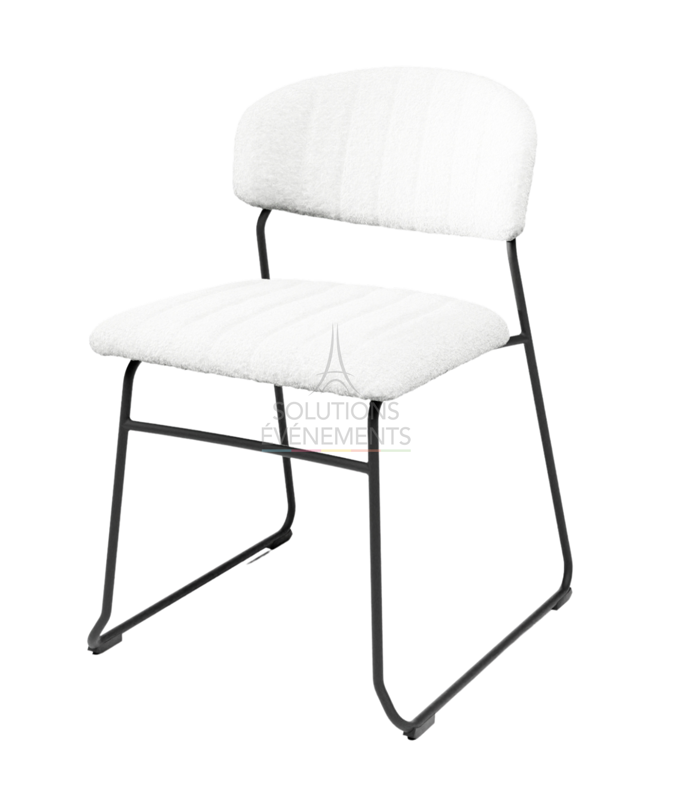 Chantilly chair rental with boucle seat