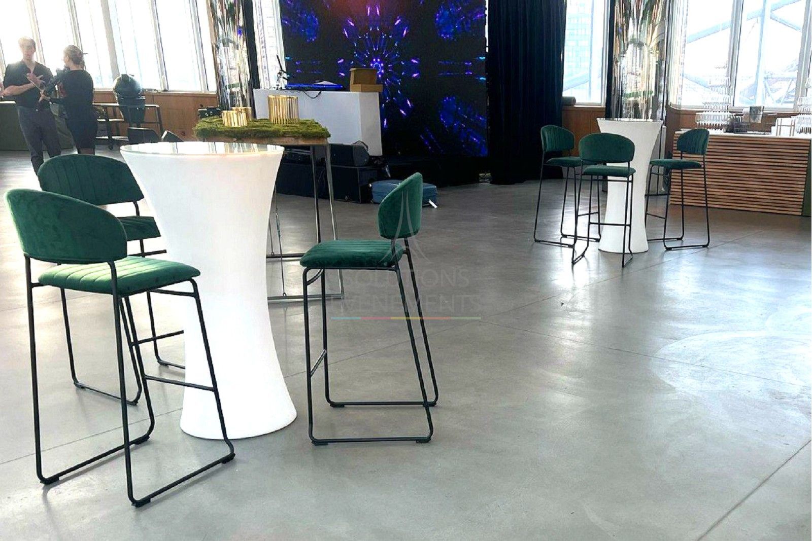 Chantilly green velvet high chair - Visual 3