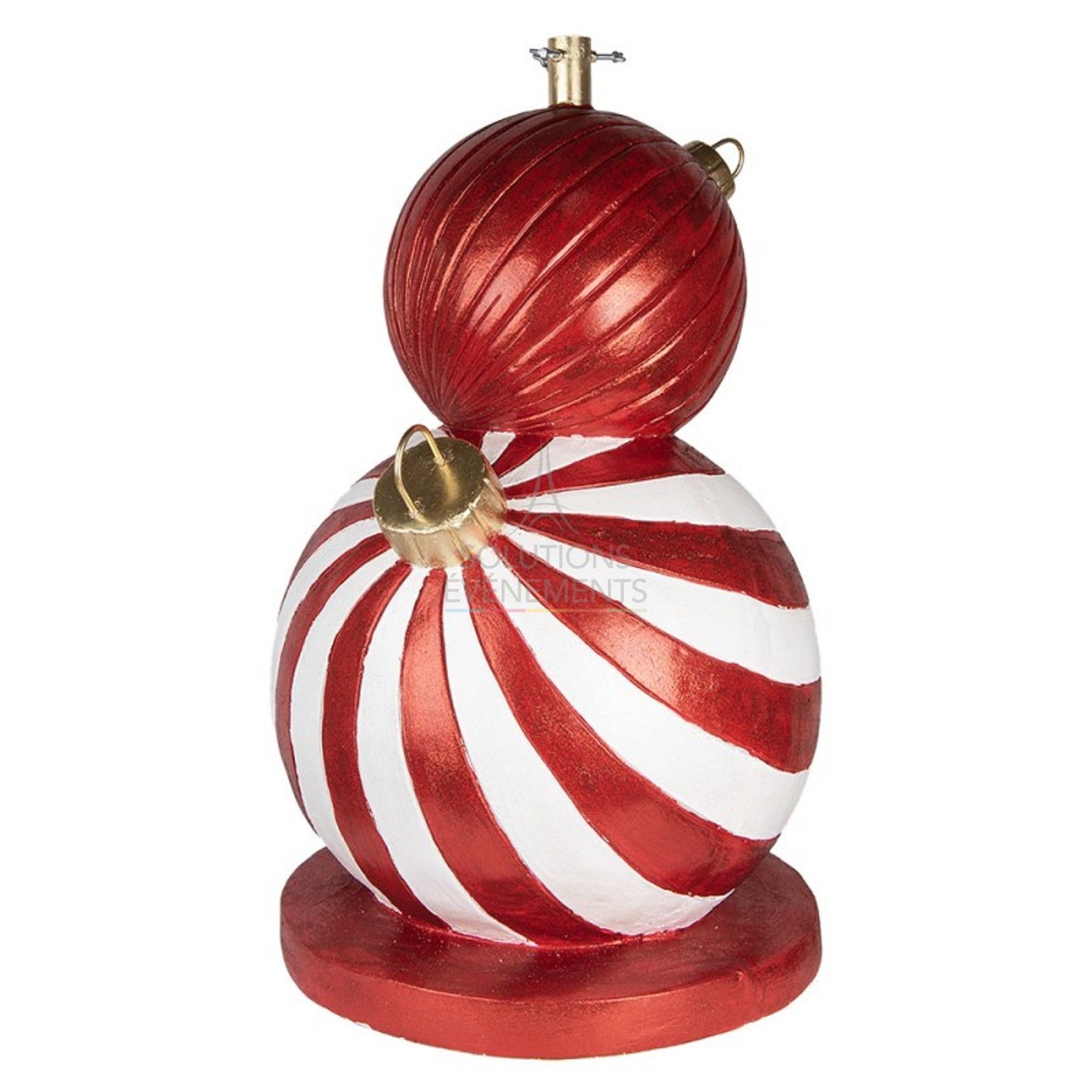 Location support de sapin décoratif en céramique rouge et blanc