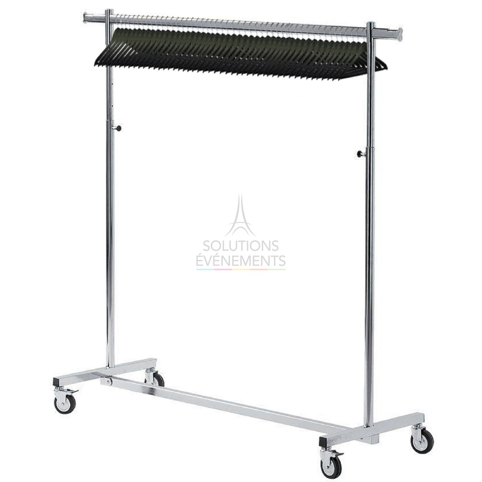 Professional rack rental with black wooden hangers