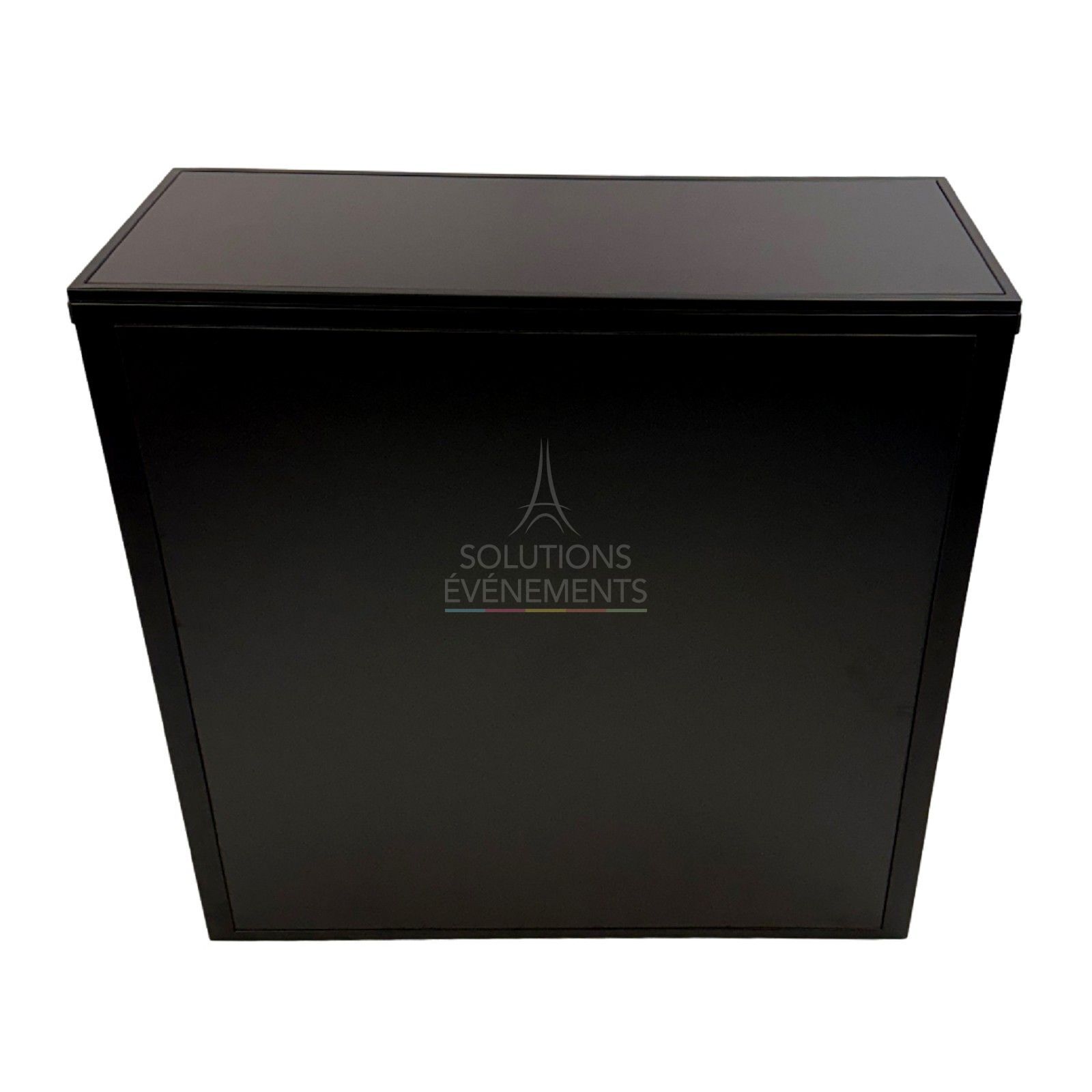 Location desk d'accueil pliable en mélaminé noir