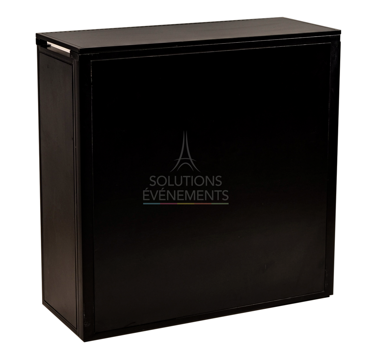 Location desk d'accueil pliable en mélaminé noir