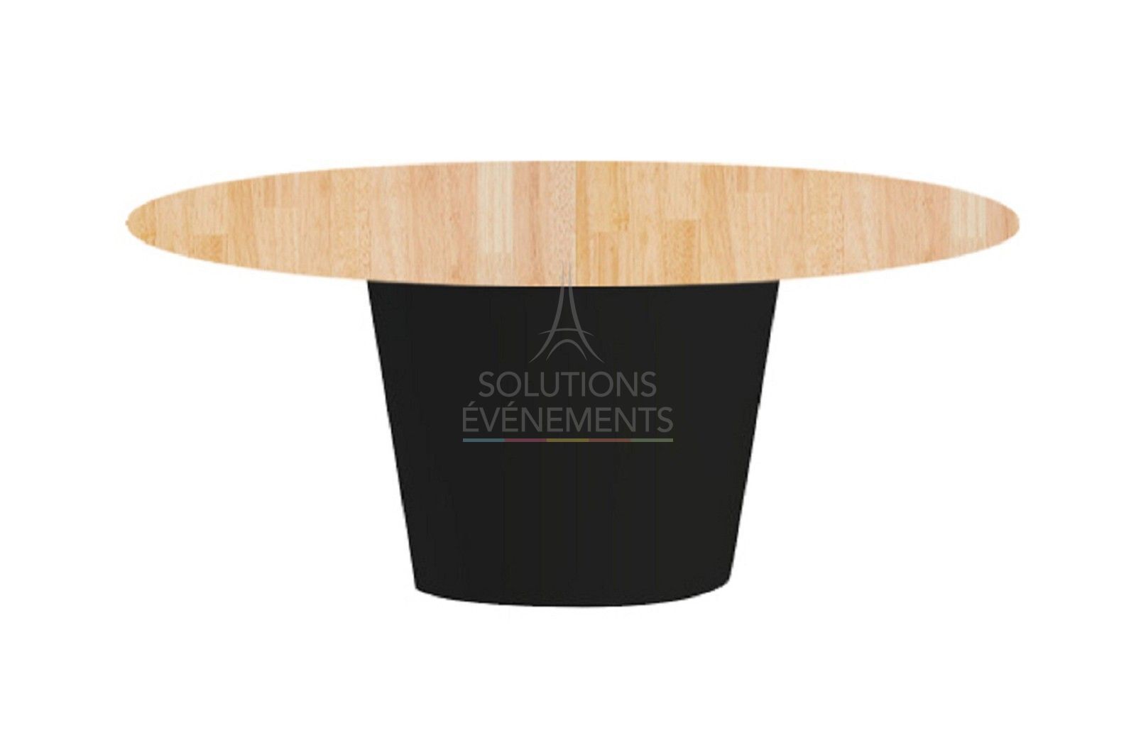 CONIC-O Black Table - Wooden Top 150 cm - 8-10 pax - Visual 1