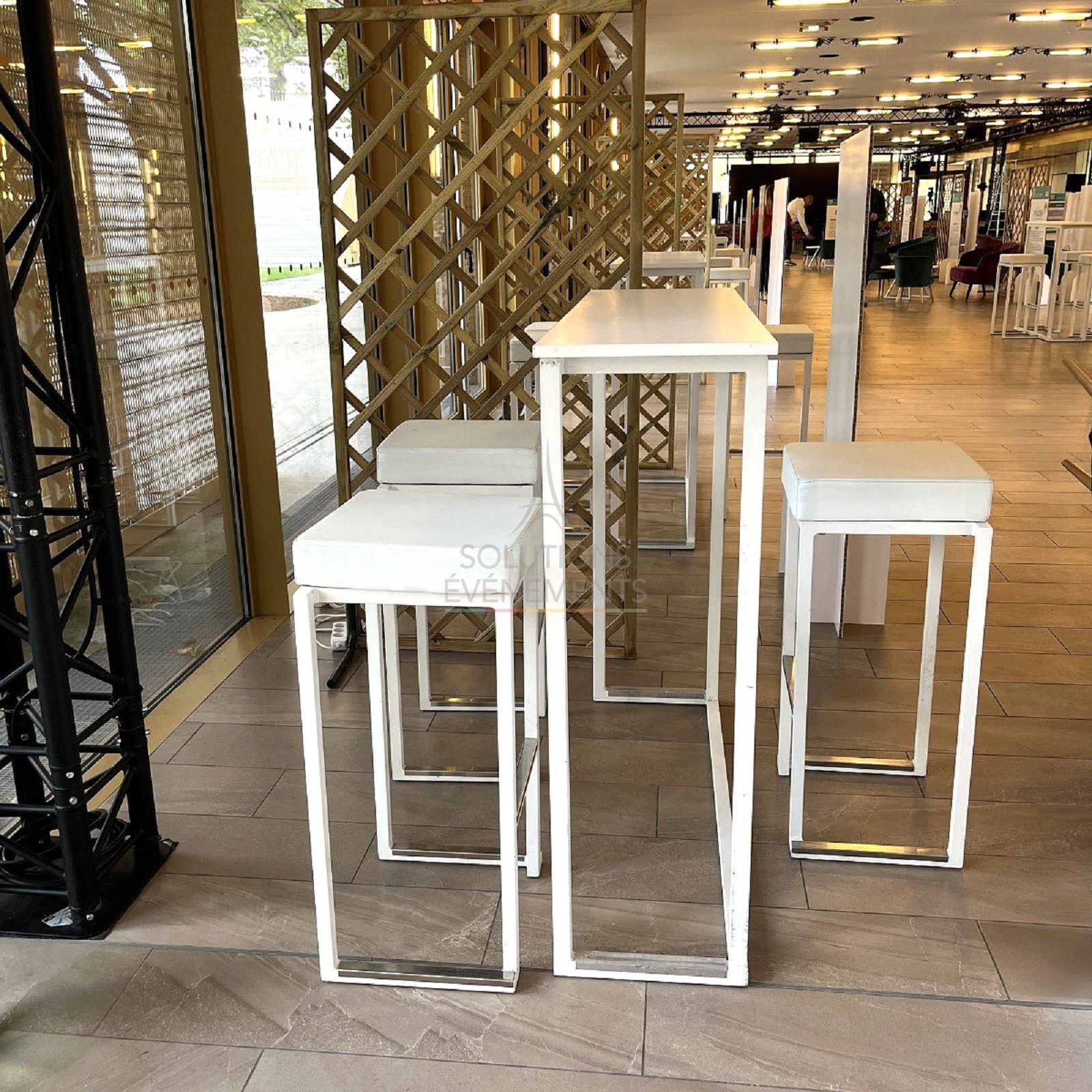 Console Haute Kubo Blanche - Plateau Blanc - Visuel 4
