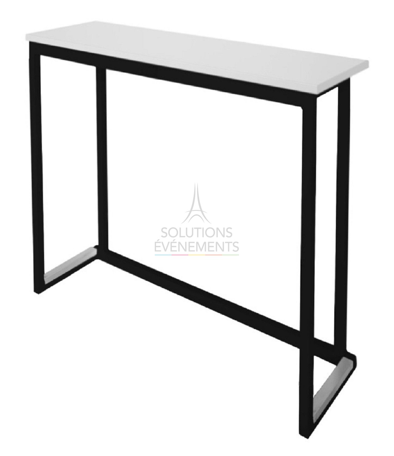 Console Haute Kubo Noire - Plateau Blanc - Visuel 1