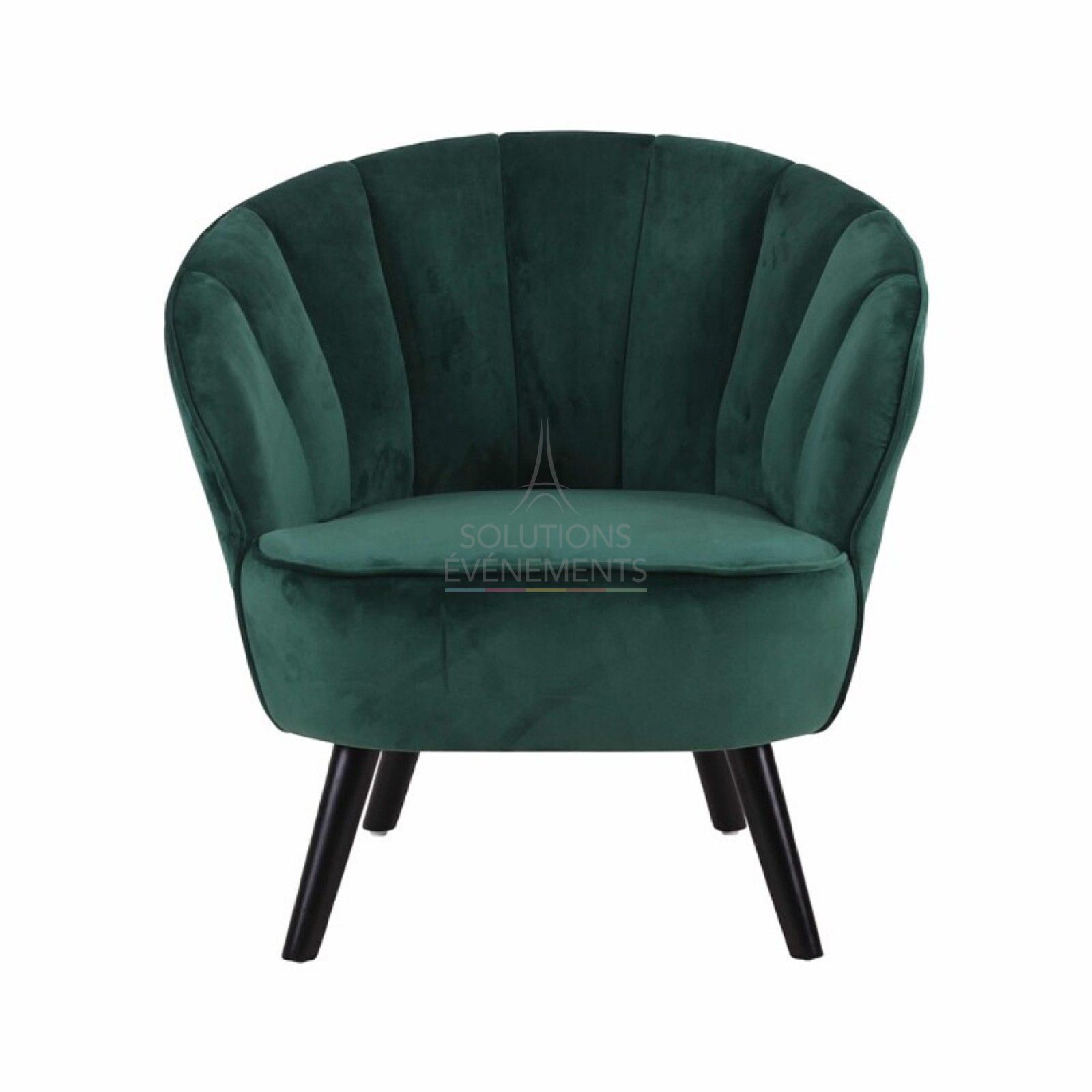 Corolle green velvet armchair - Visual 2