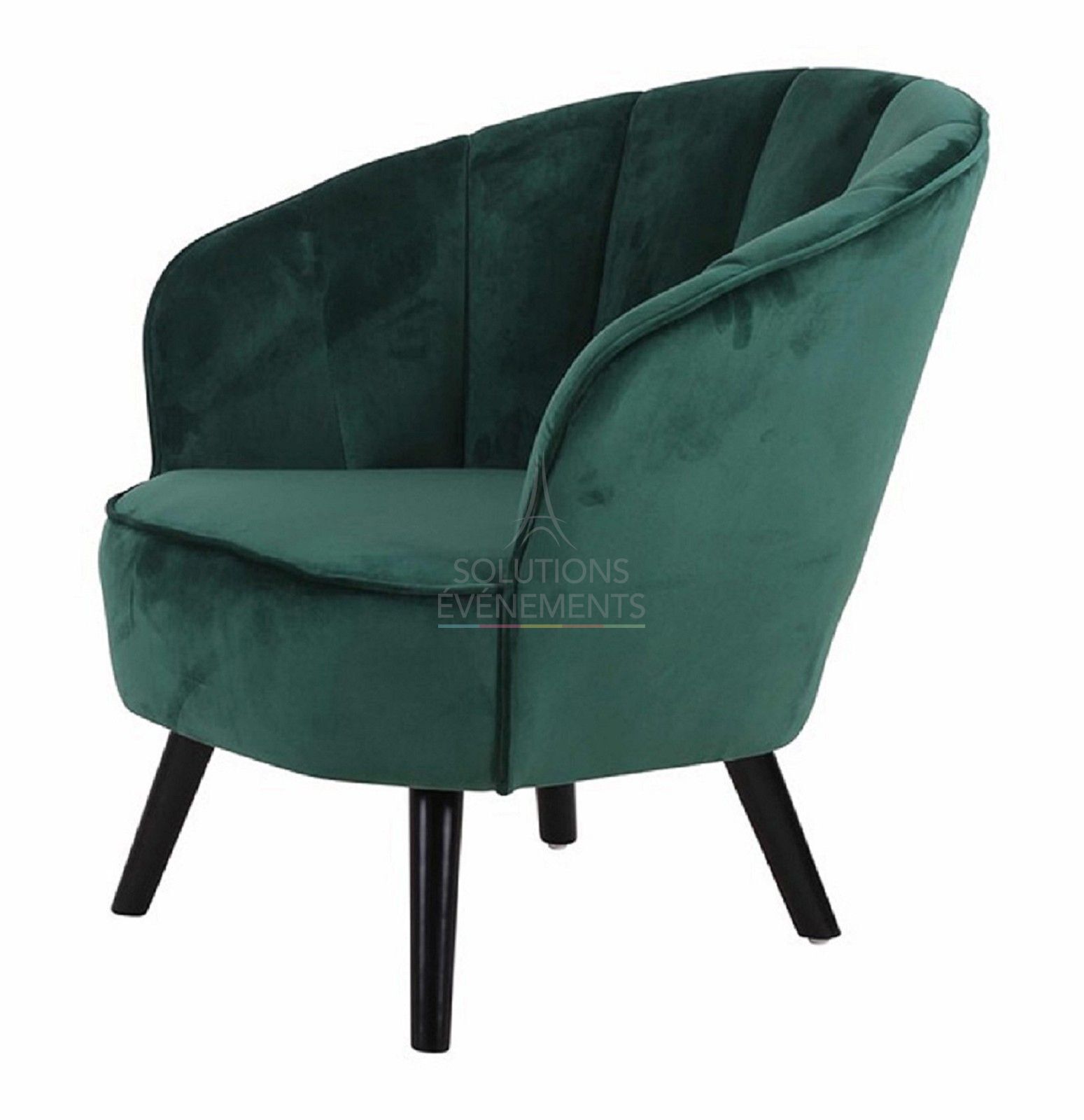 Rental of retro style designer velvet armchair