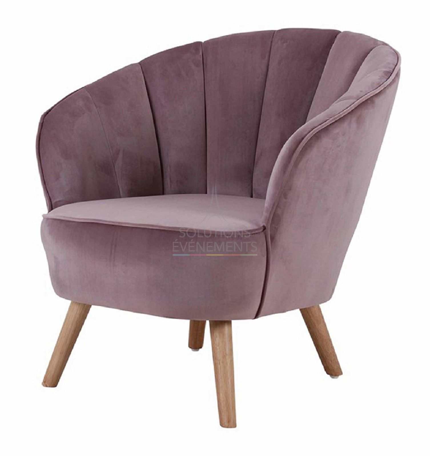 Rental of retro style designer velvet armchair