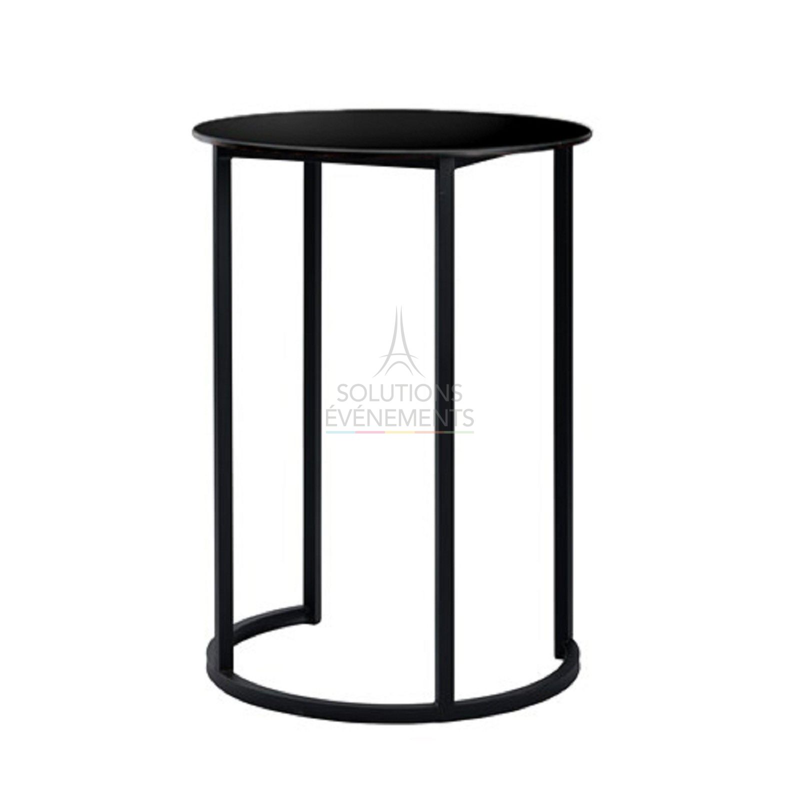 Curve Black Standing Dining Table - Black Tray - Visual 1