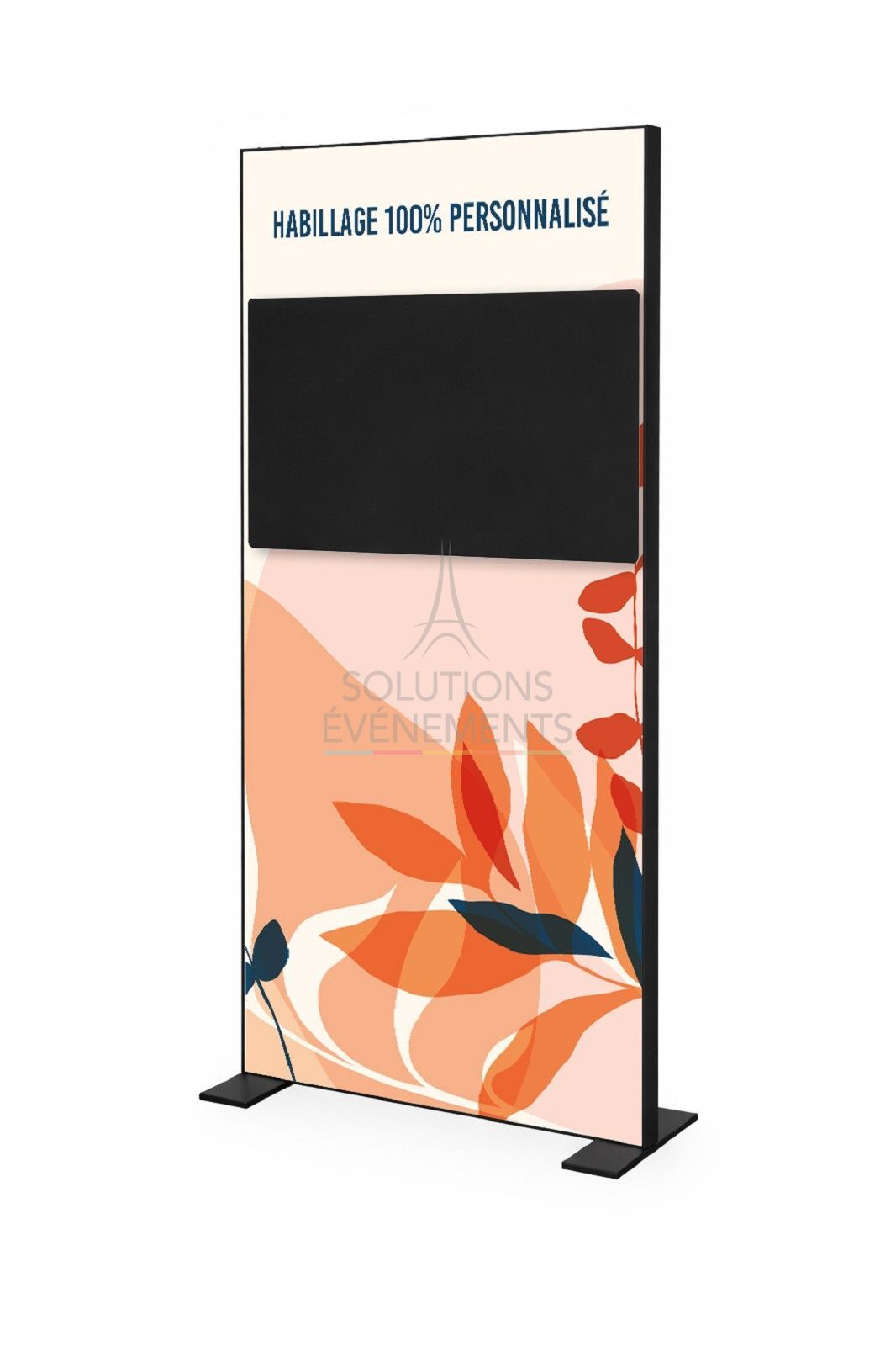 Location totem écran plat personnalisé 1 x 2 m avec écran 43 pouces