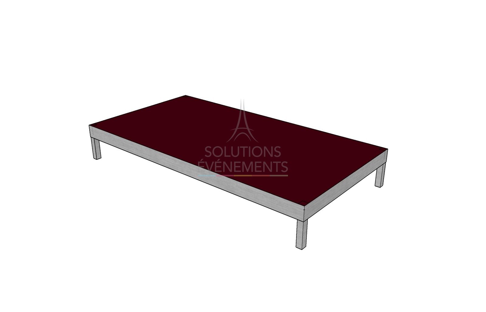 Rental of stage, stage, podium with a height of 40cm. Without covering
