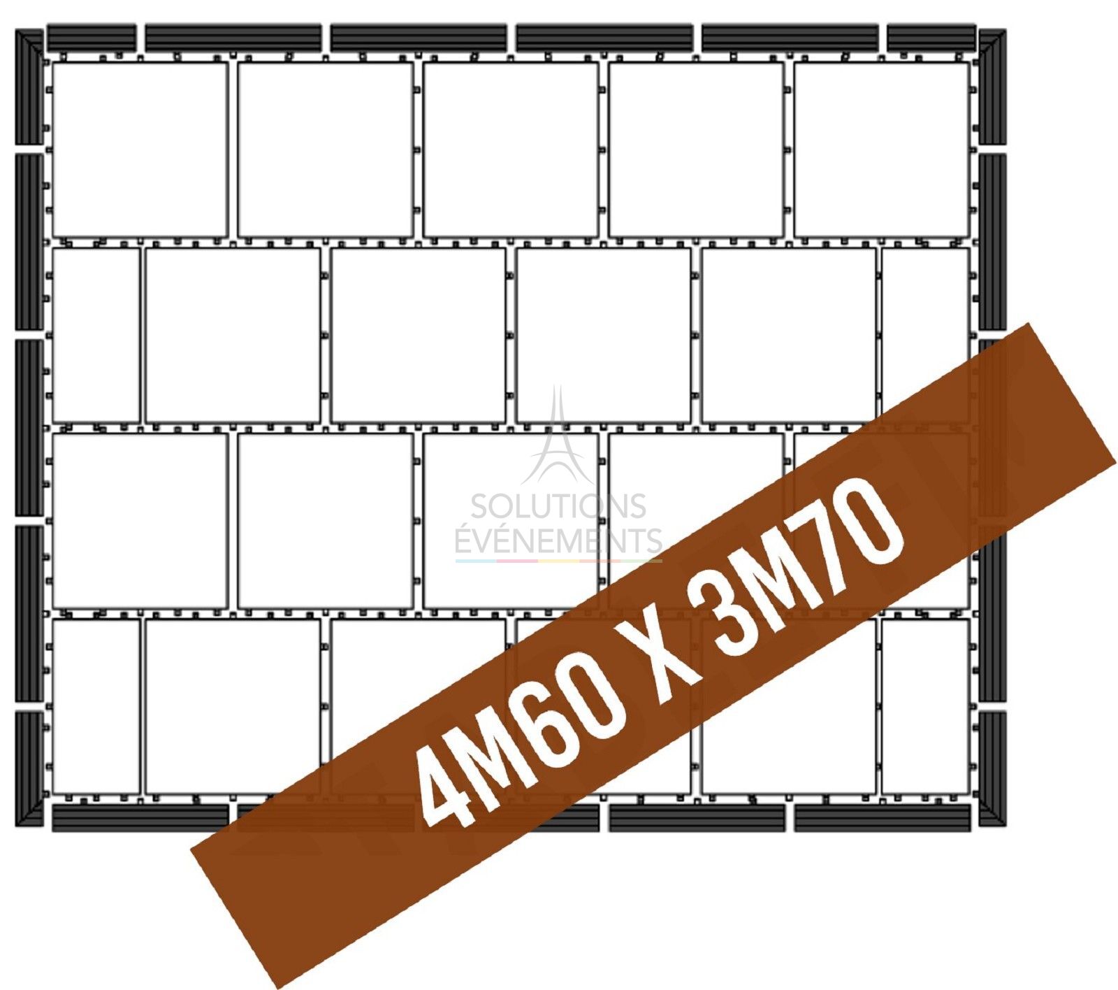Dance floor parquet kit - Indoor - 17 m2 - 40 pax - Visual 2