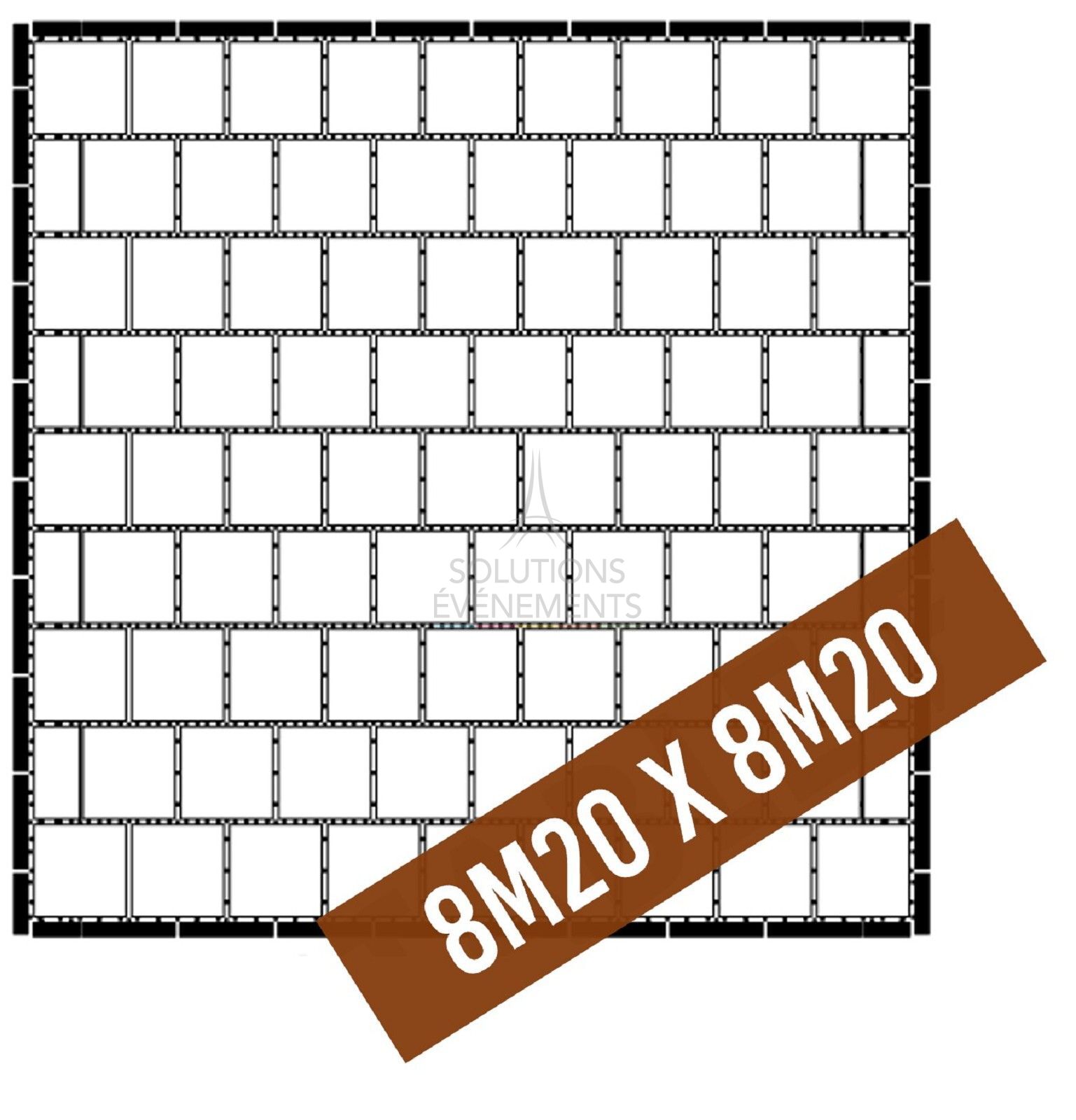 Dance floor parquet kit - Indoor - 68 m2 - 160 pax - Visual 2