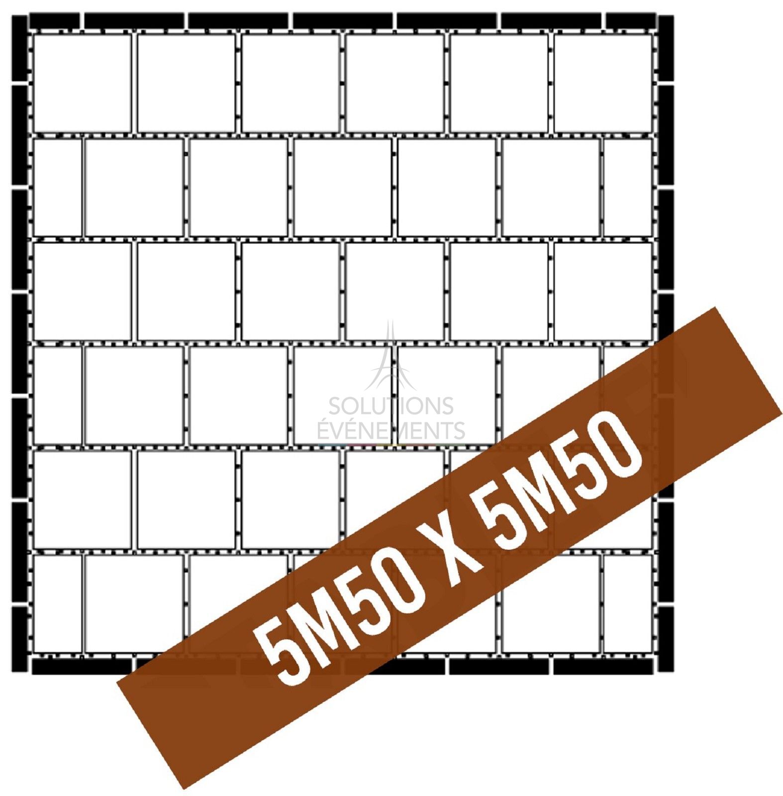 Dance floor parquet kit - Outdoor - 30 m2 - 72 pax - Visual 2
