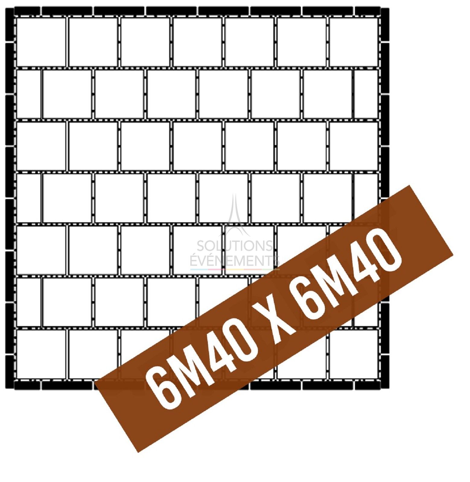 Dance floor parquet kit - Outdoor - 41 m2 - 100 pax - Visual 2