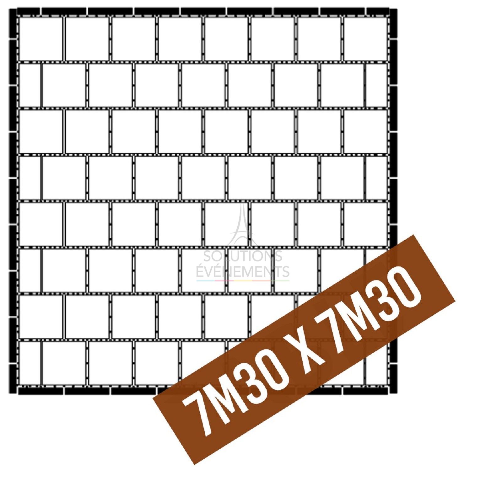 Dance floor parquet kit - Outdoor - 54 m2 - 128 pax - Visual 2