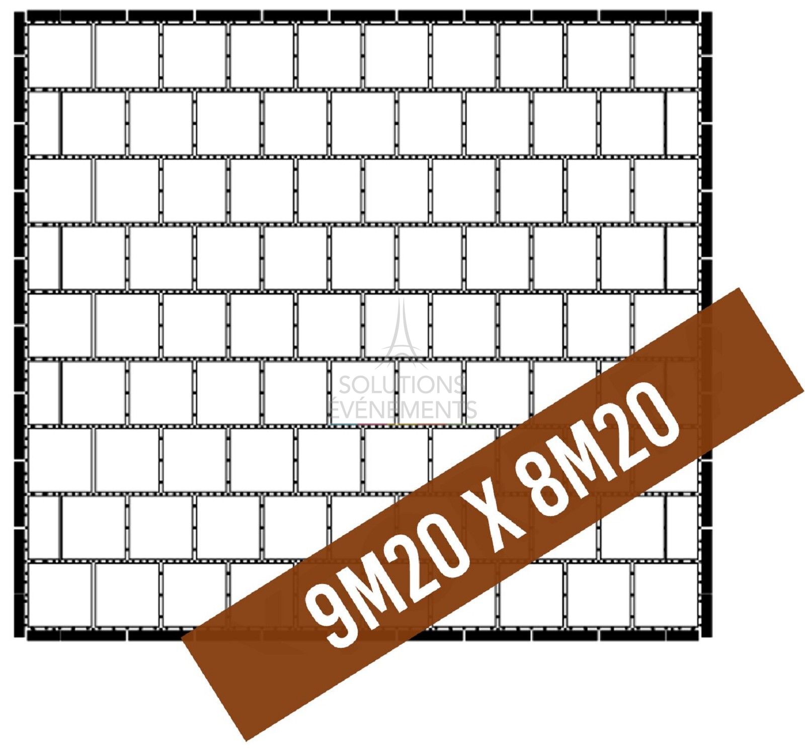 Dance floor parquet kit - Outdoor - 75 m2 - 180 pax - Visual 2