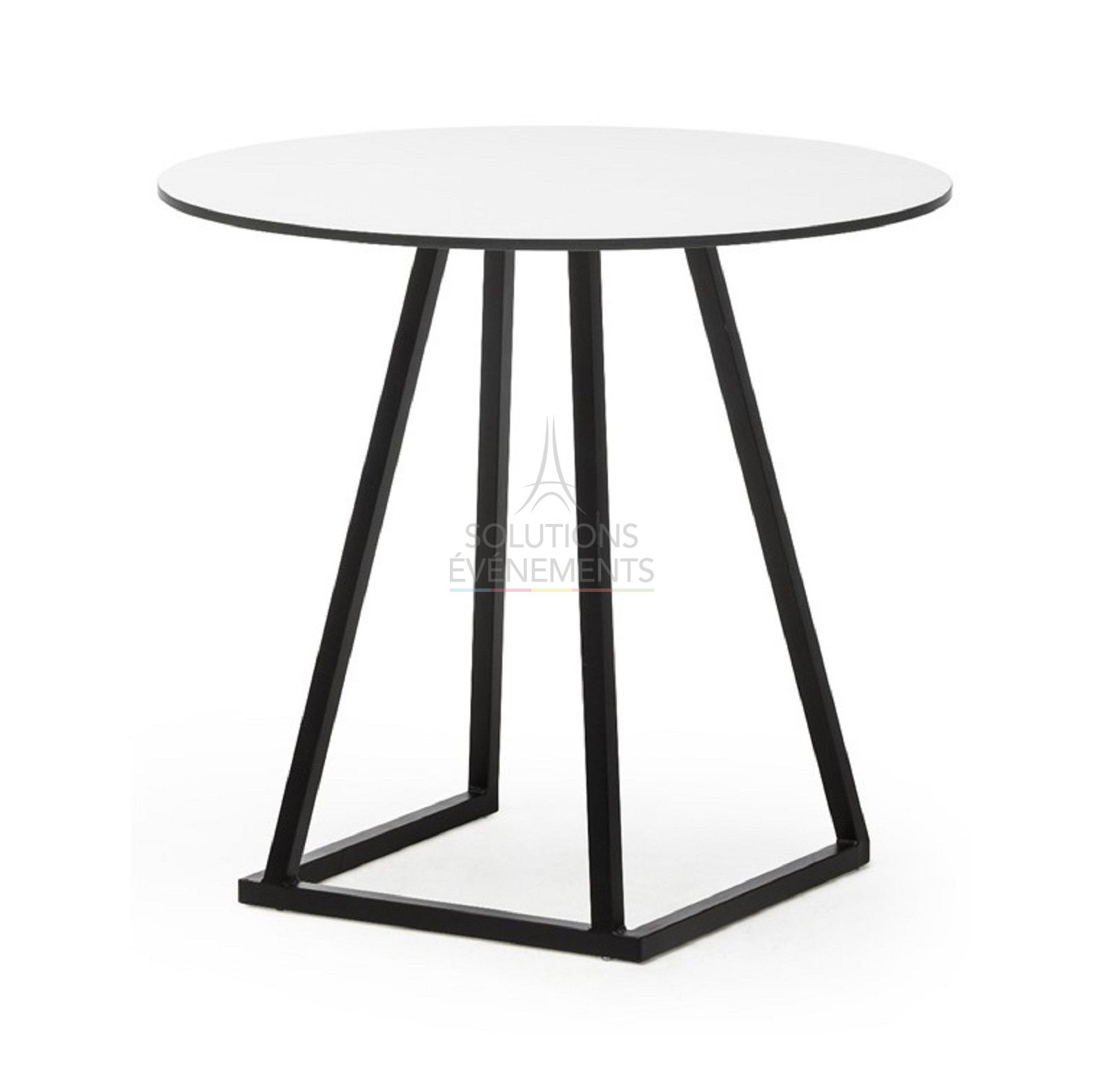 Dinner Table Linea Black - Round White Tray - Visual 1
