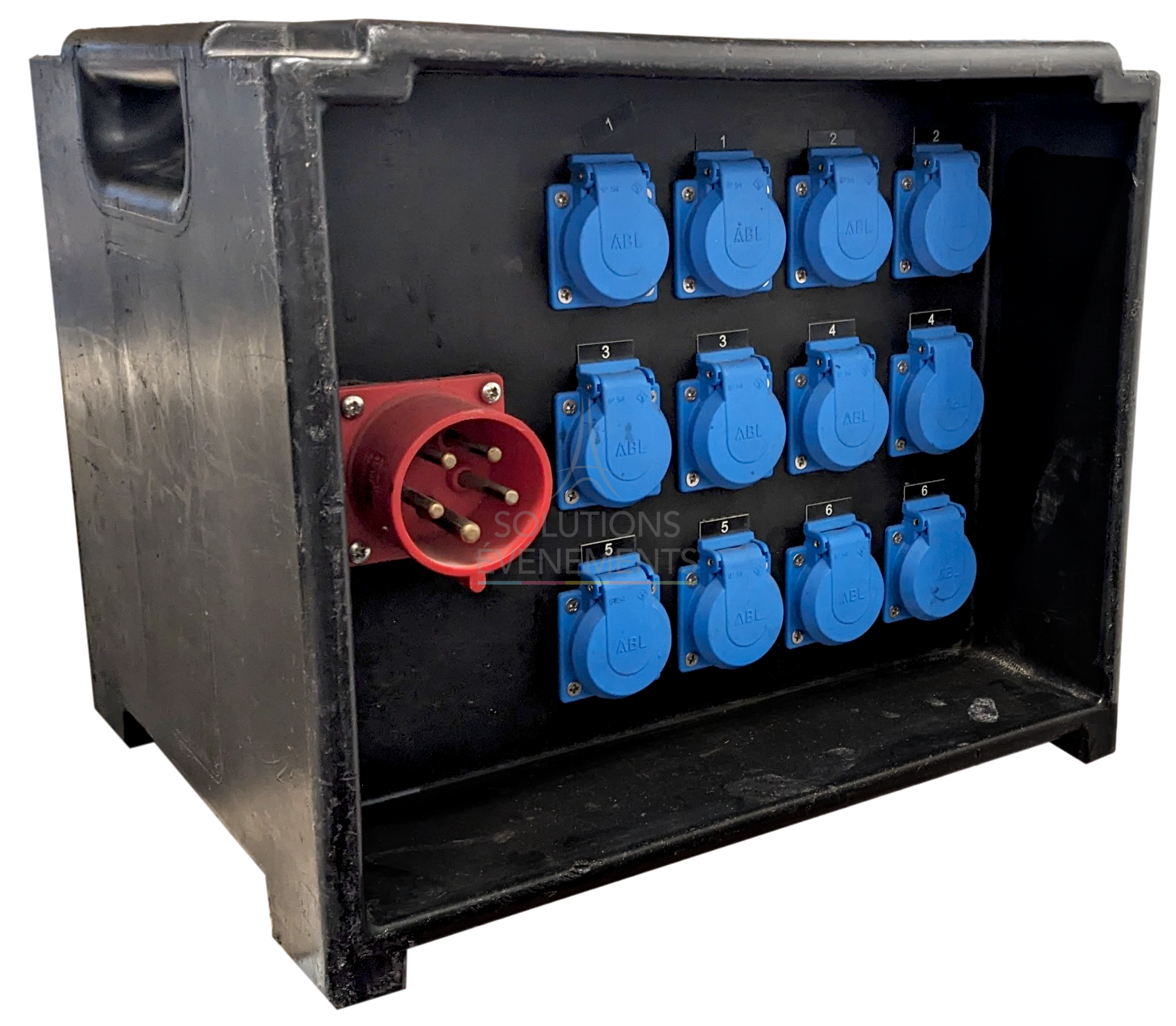 Rental of a 32A three-phase distribution box with 12 single-phase 16A outputs