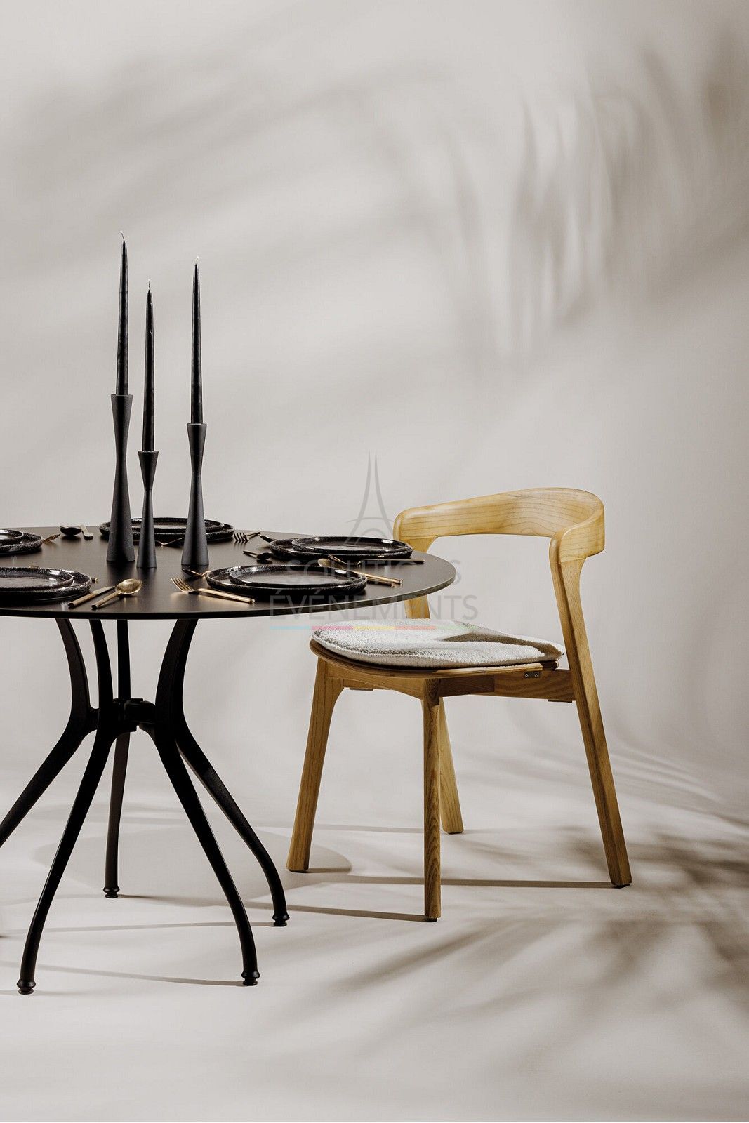 E-Bok chair - Natural oak with Chantilly Bouchette cushion - Visual 2