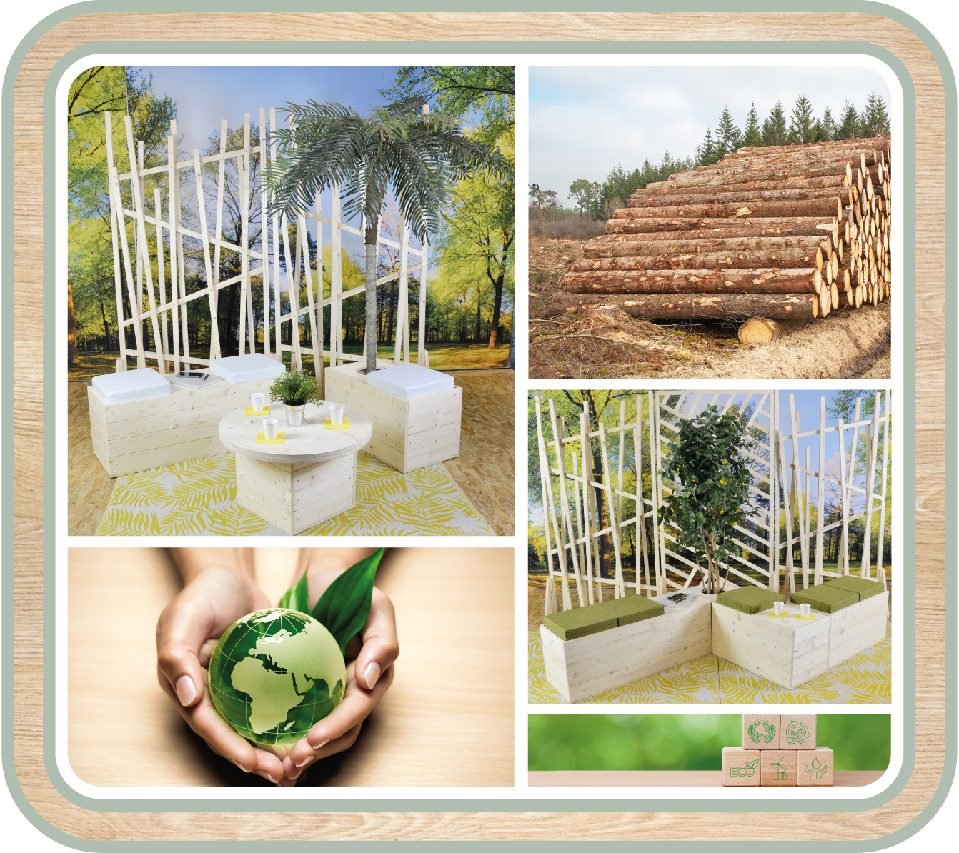 Event inspiration mood board - Eco Wood