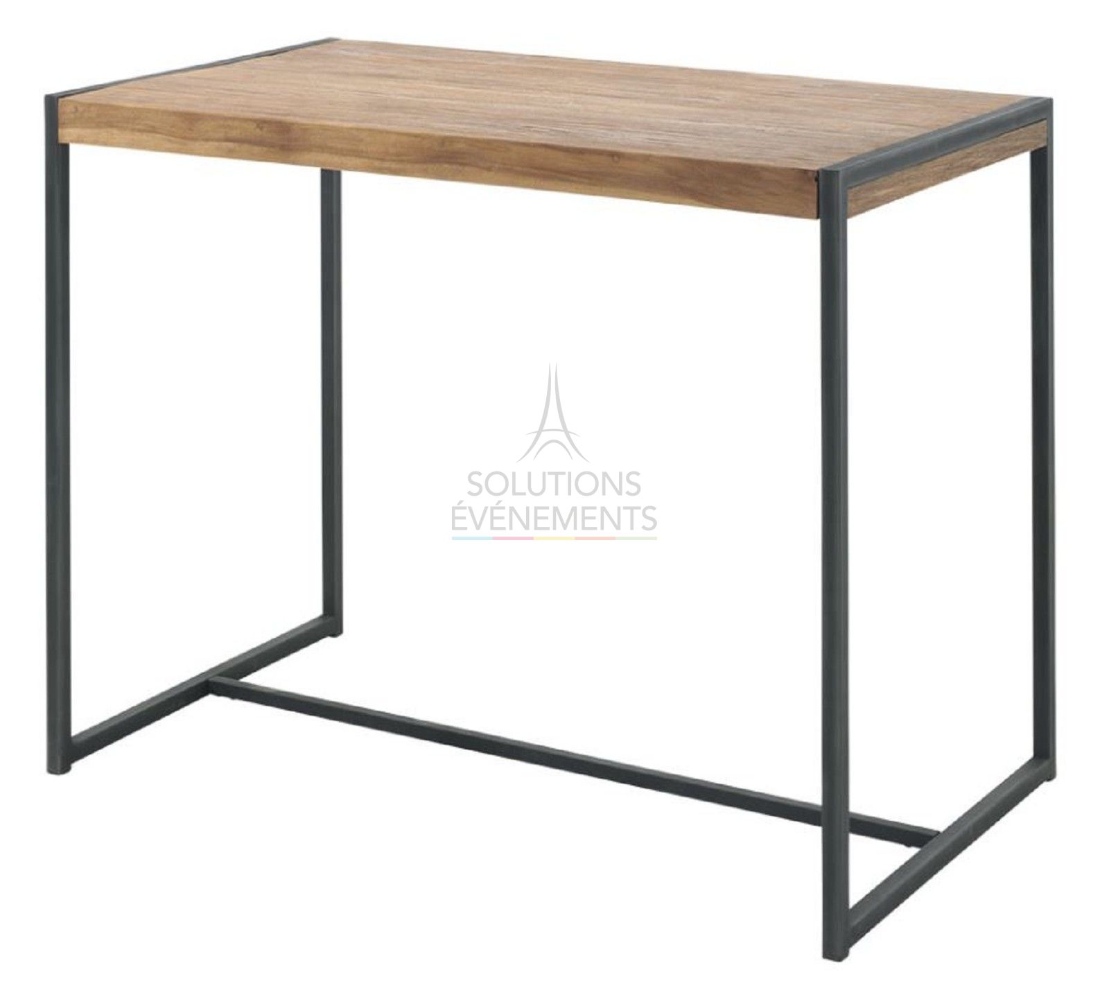 Rental of vintage industrial high table.