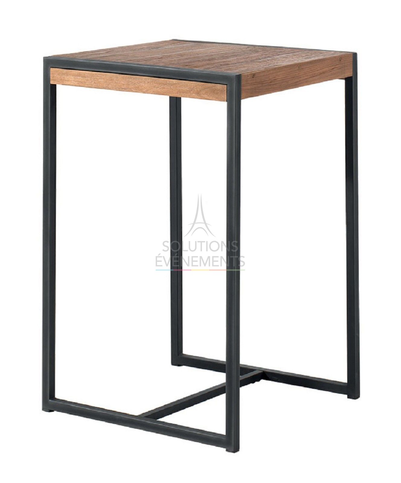 Rental of vintage industrial standing table.