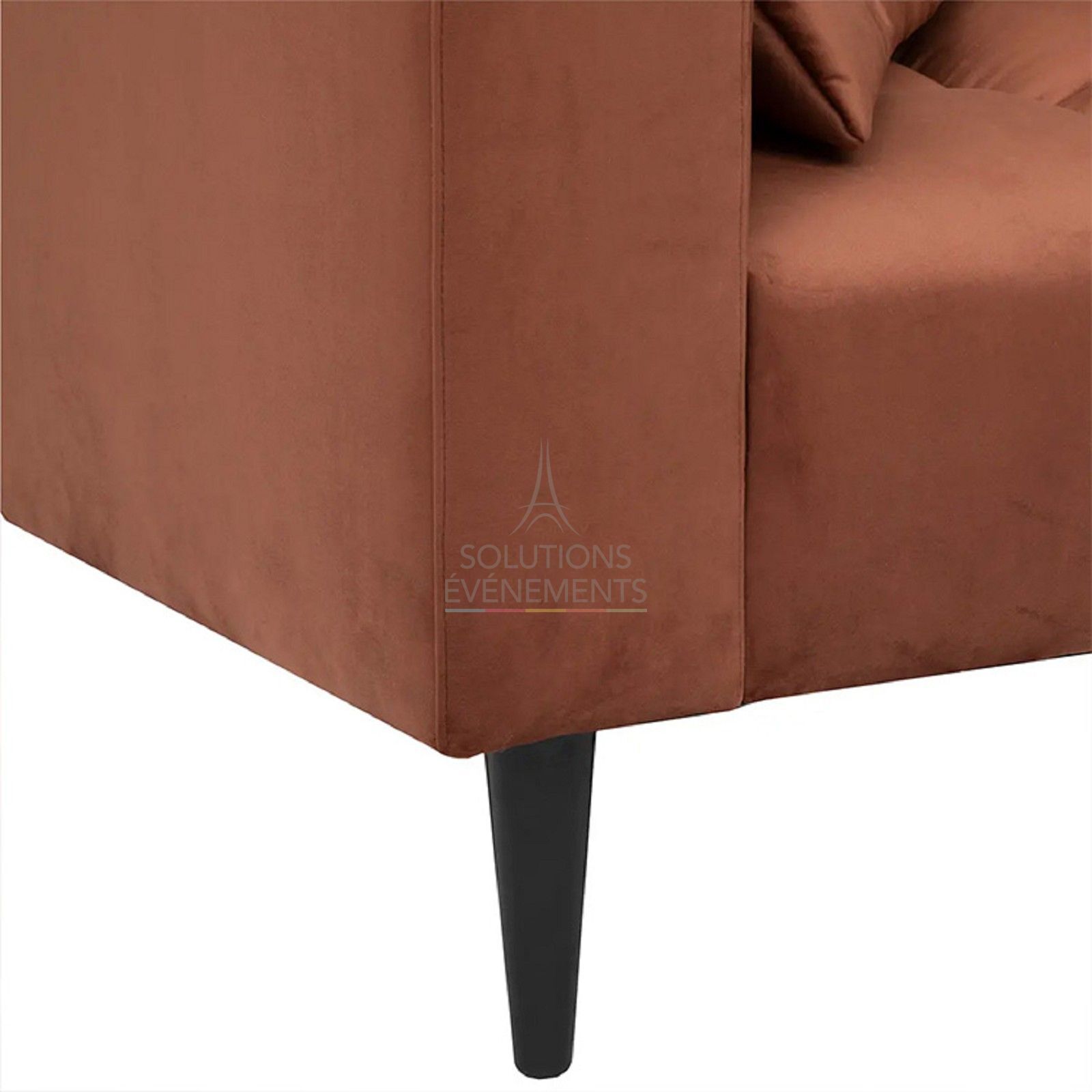 Elena brown velvet sofa - Visual 2