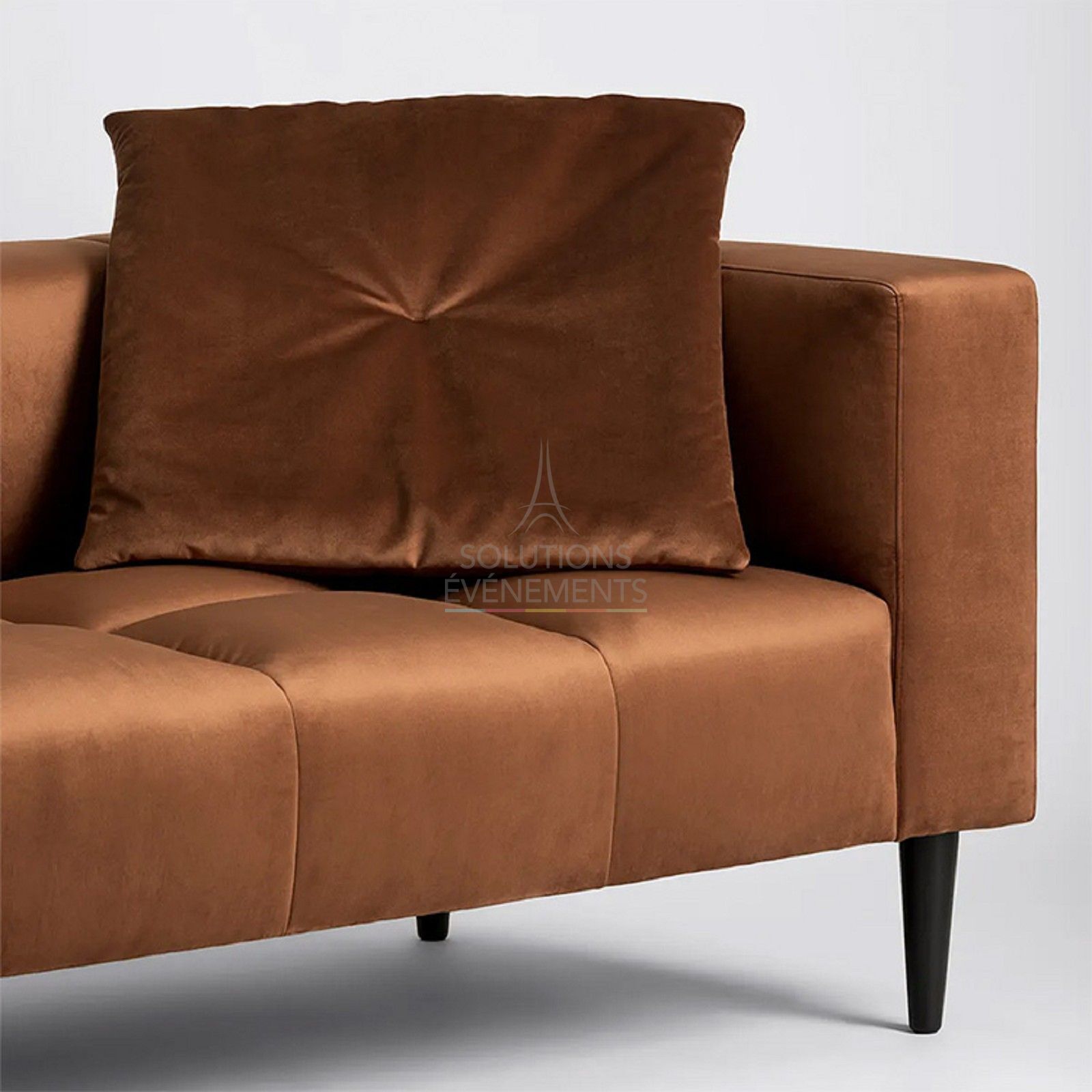 Elena brown velvet sofa - Visual 3