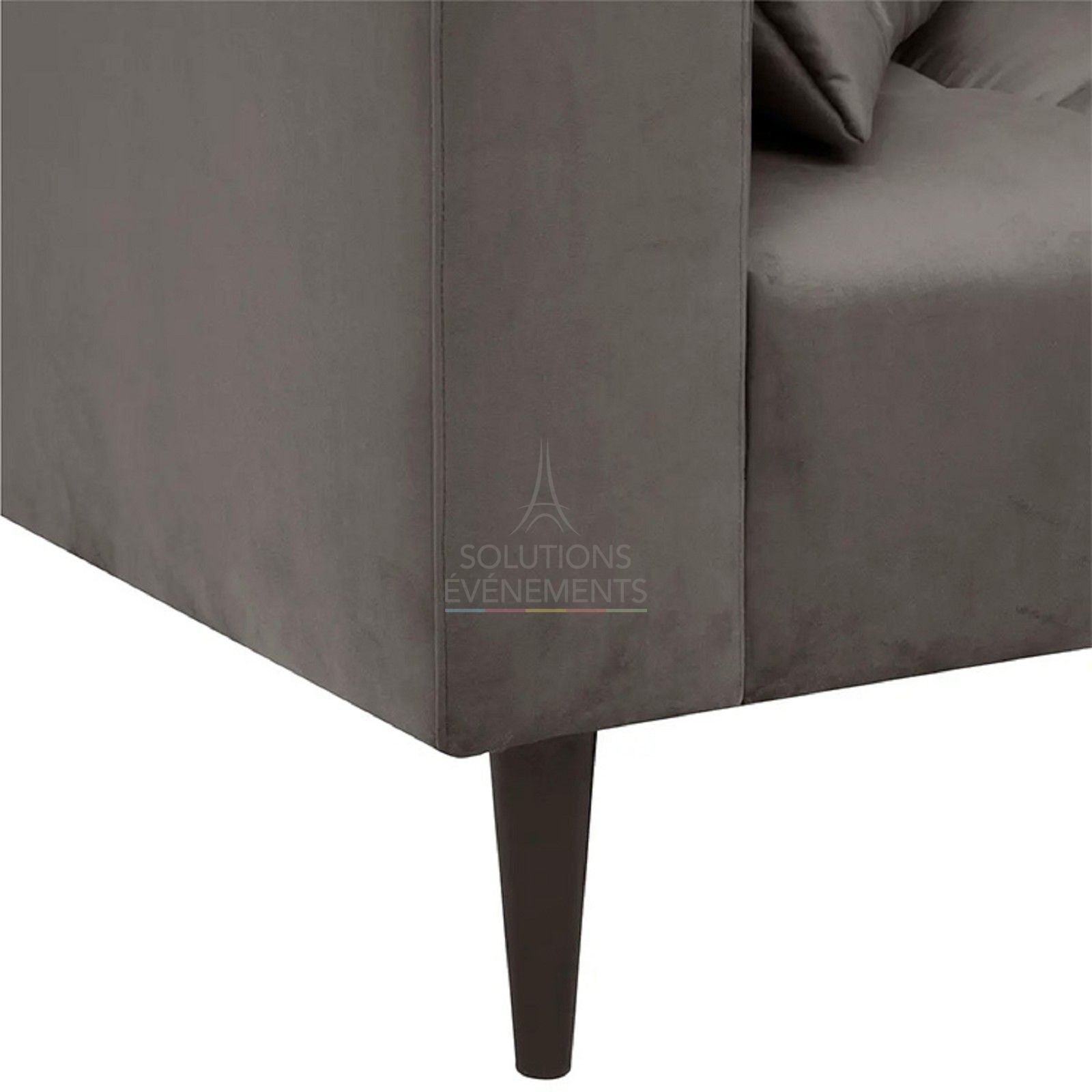 Elena grey velvet sofa - Visual 2