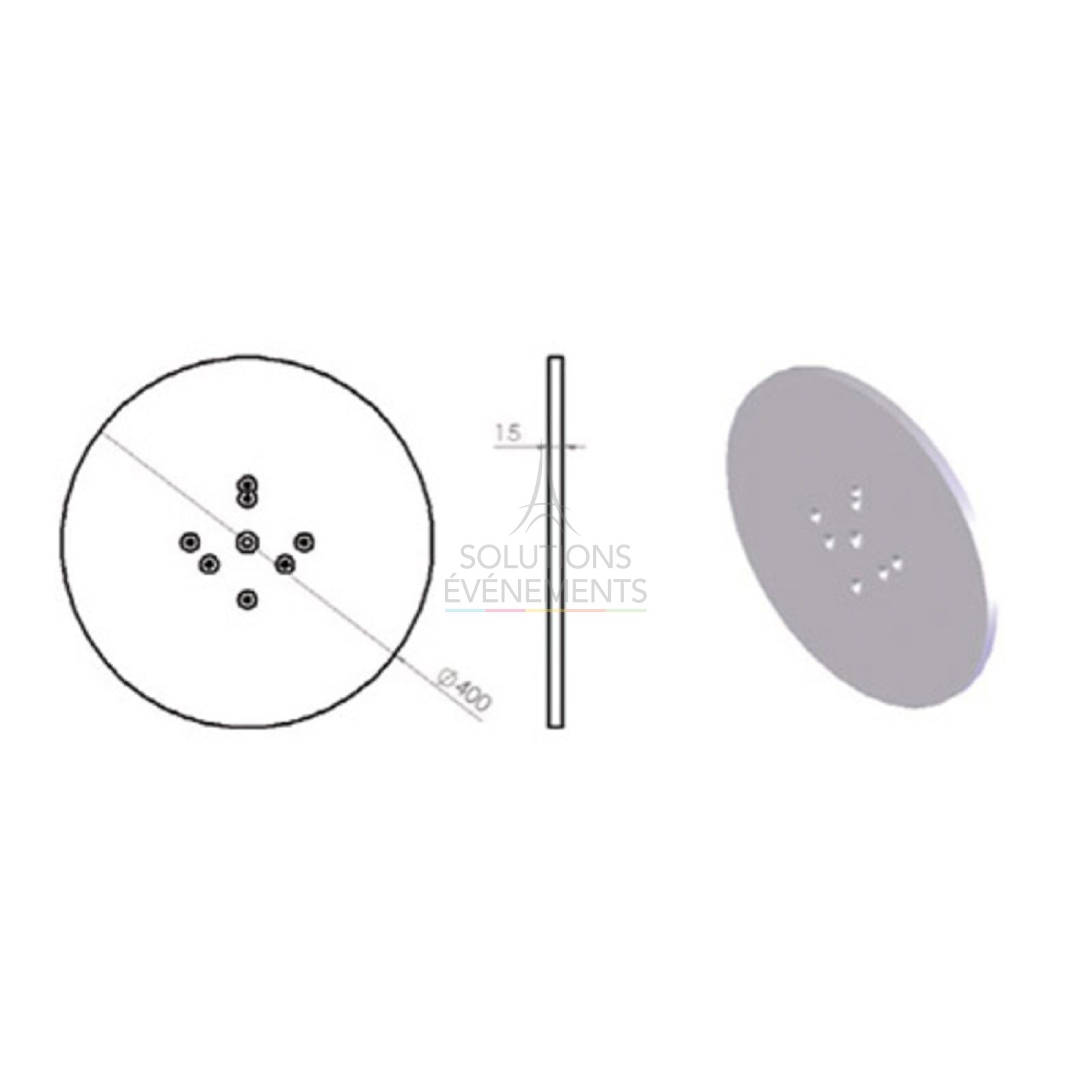 Location d'Embase de sol pour structure 20KG monotube