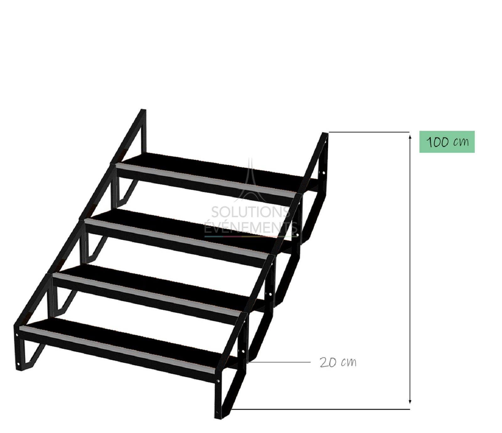 location d'escalier modulaire pour scène 100cm - Sixty82