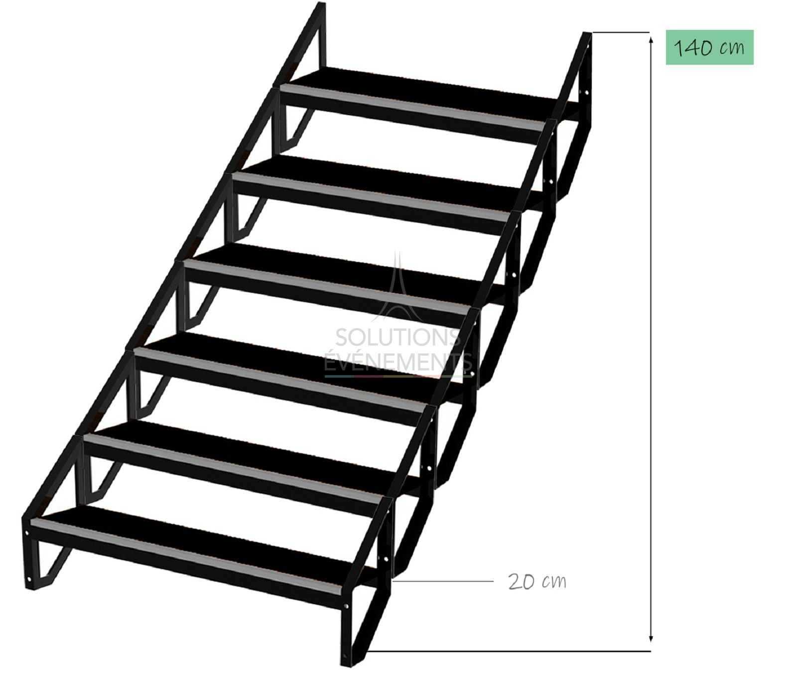 location d'escalier modulaire pour scène 140cm - Sixty82