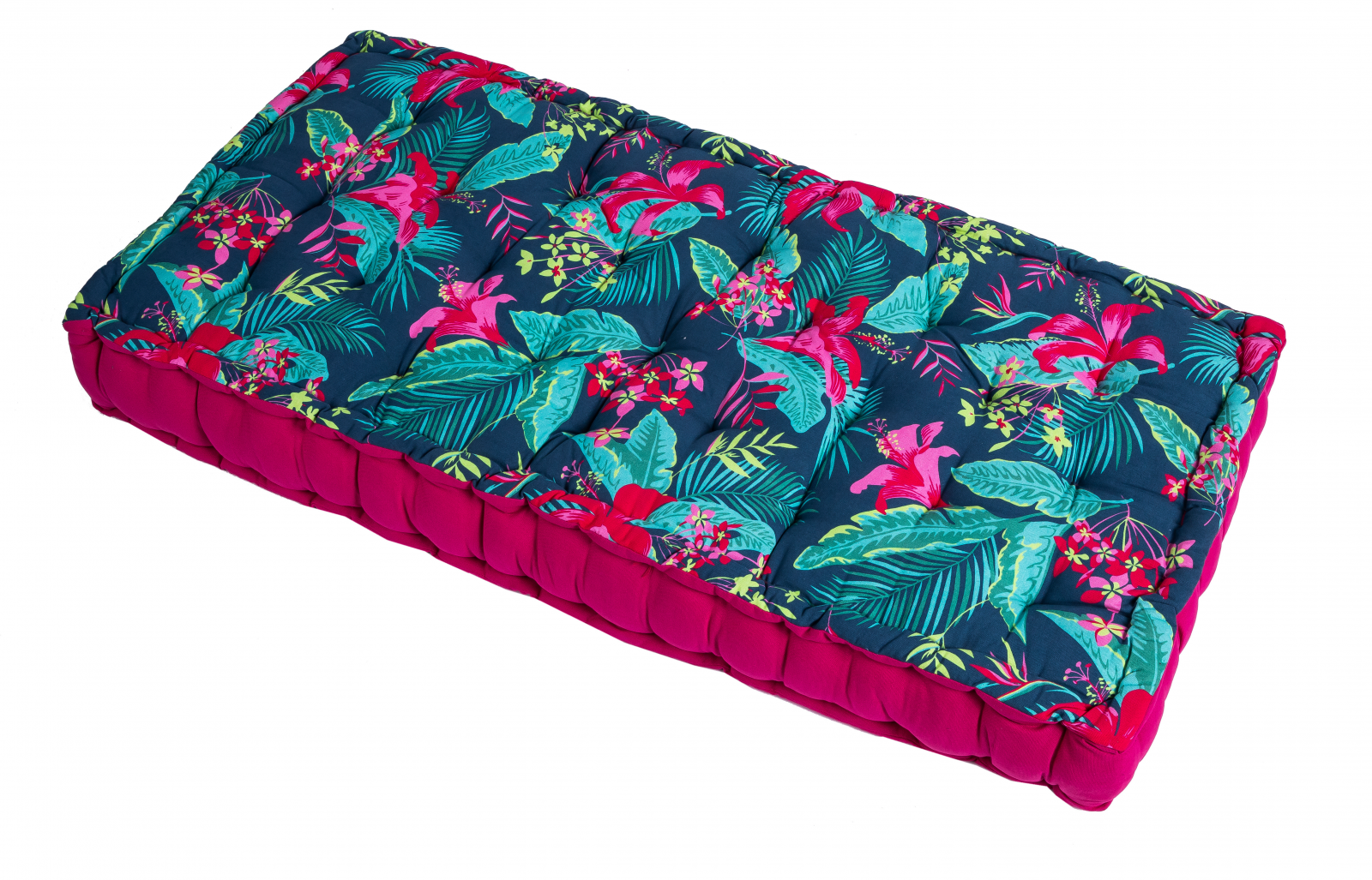 Location de Long Coussin feuillage Exotique Fuchsia