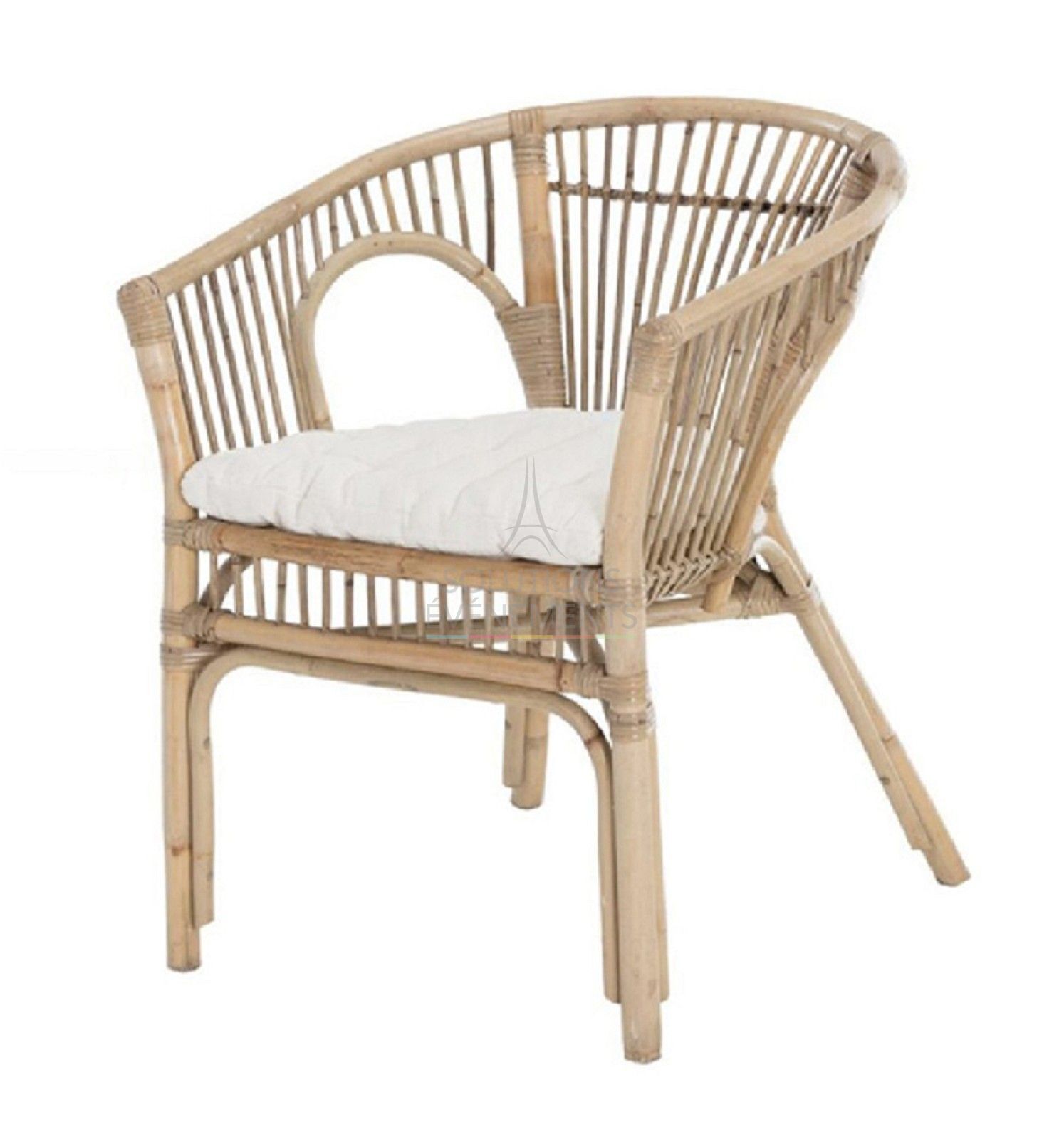 Rattan and bamboo style armchair rental