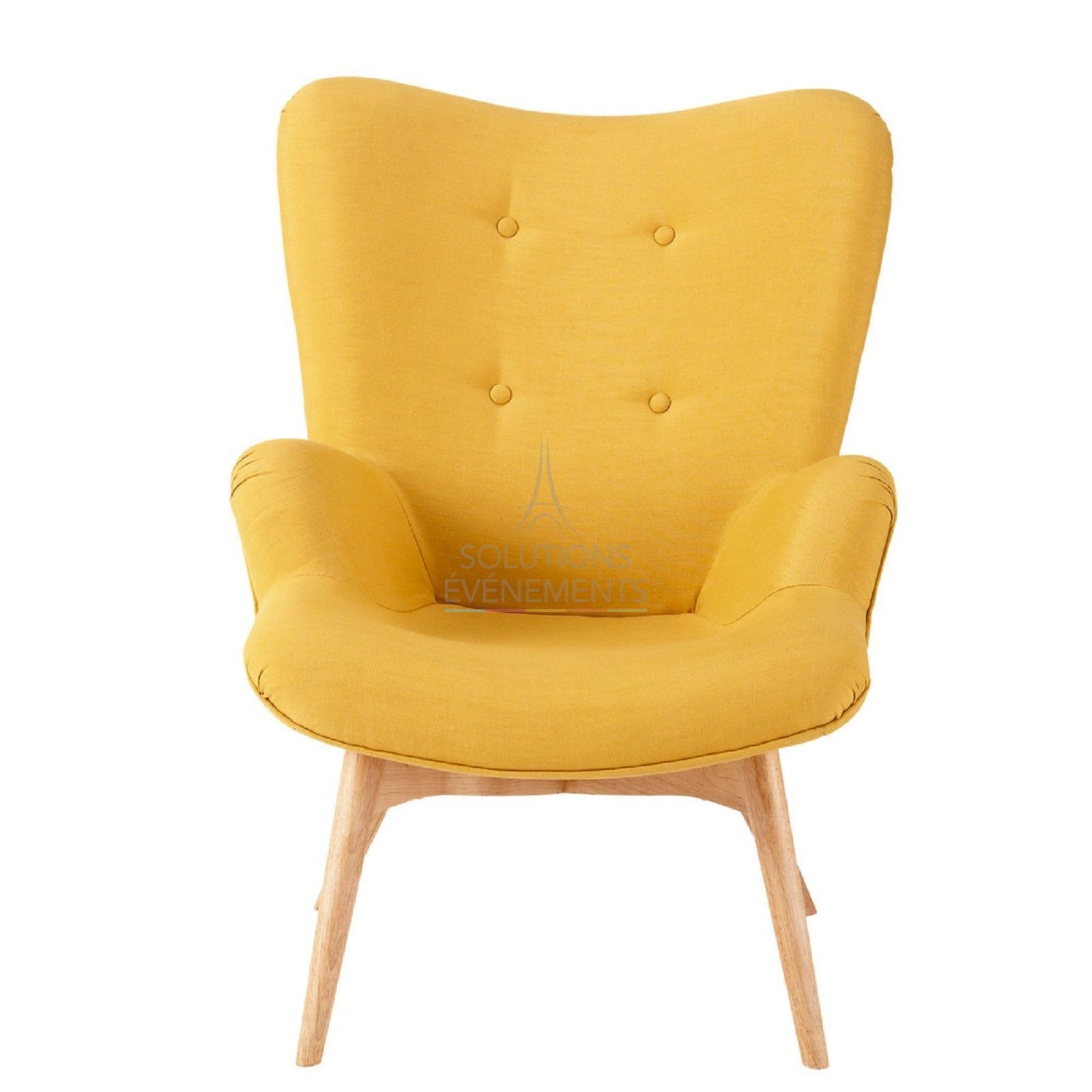 Fauteuil Copenhague jaune - Visuel 2