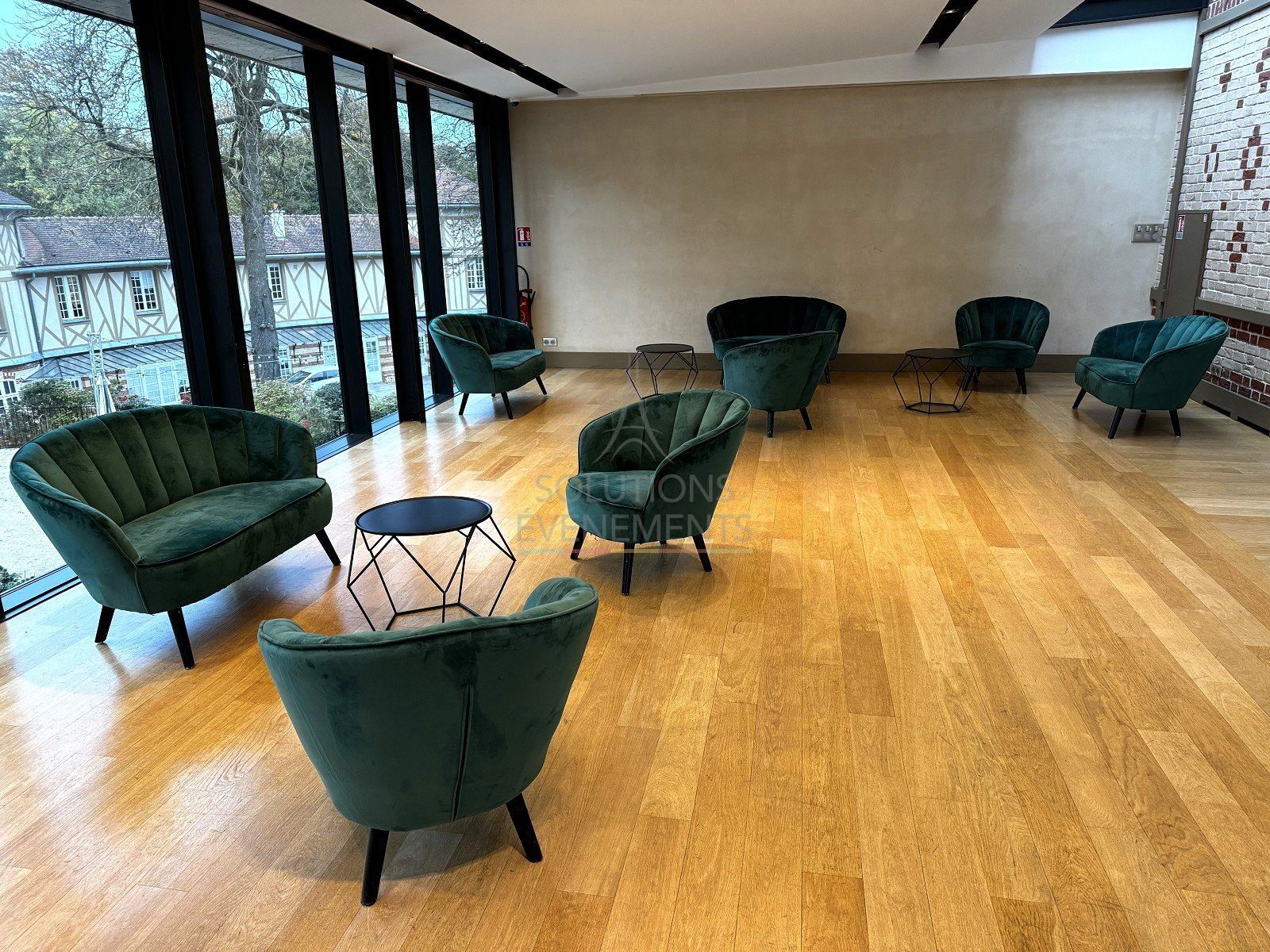Fauteuil Corolle velours vert - Visuel 5