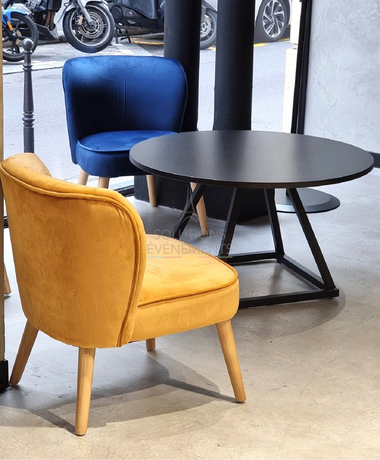 Fauteuil Crapaud velours jaune moutarde - Visuel 4