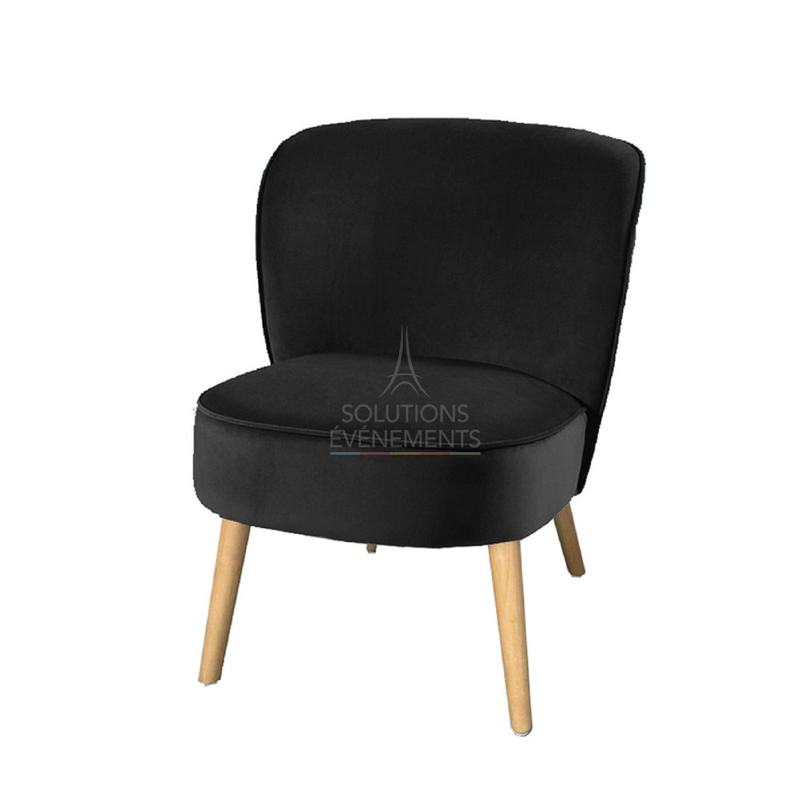 Location fauteuil crapaud en velours noir