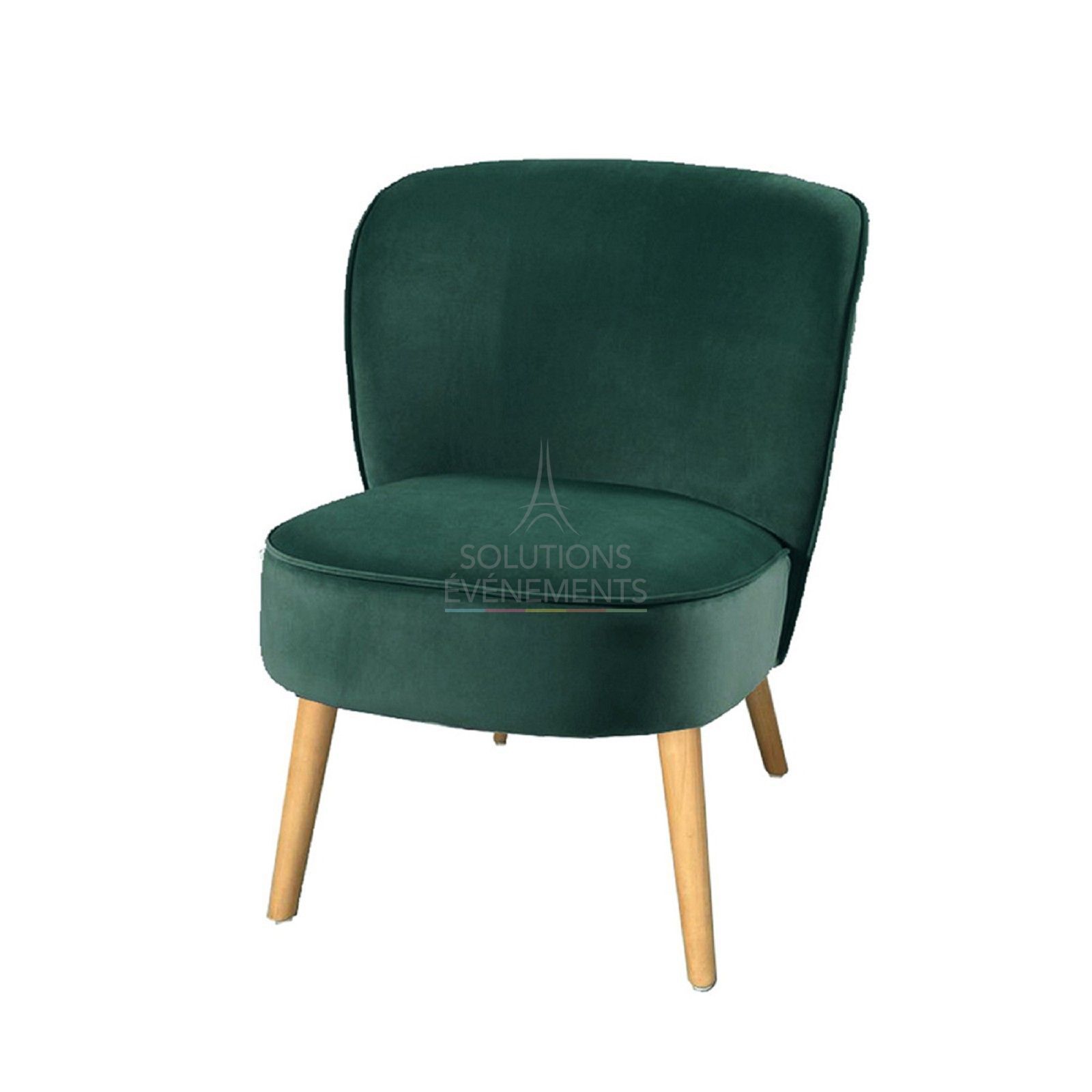 Location fauteuil crapaud en velours vert foncé