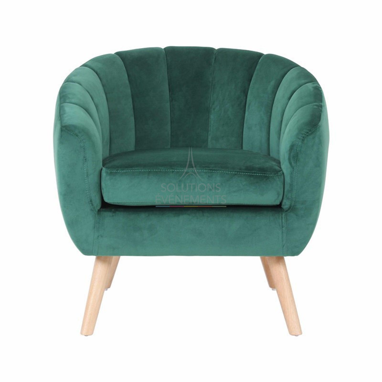 fauteuil juliette velours vert - visuel 2