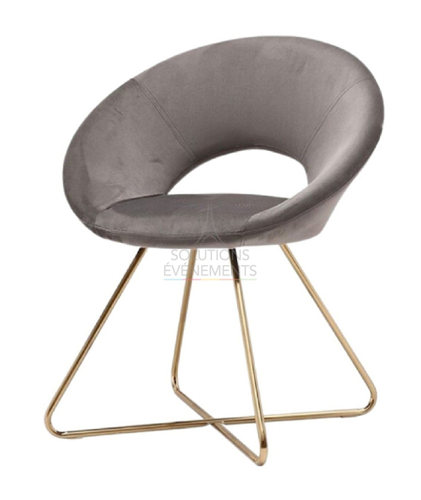 Fauteuil Leandro velours gris - Visuel 1