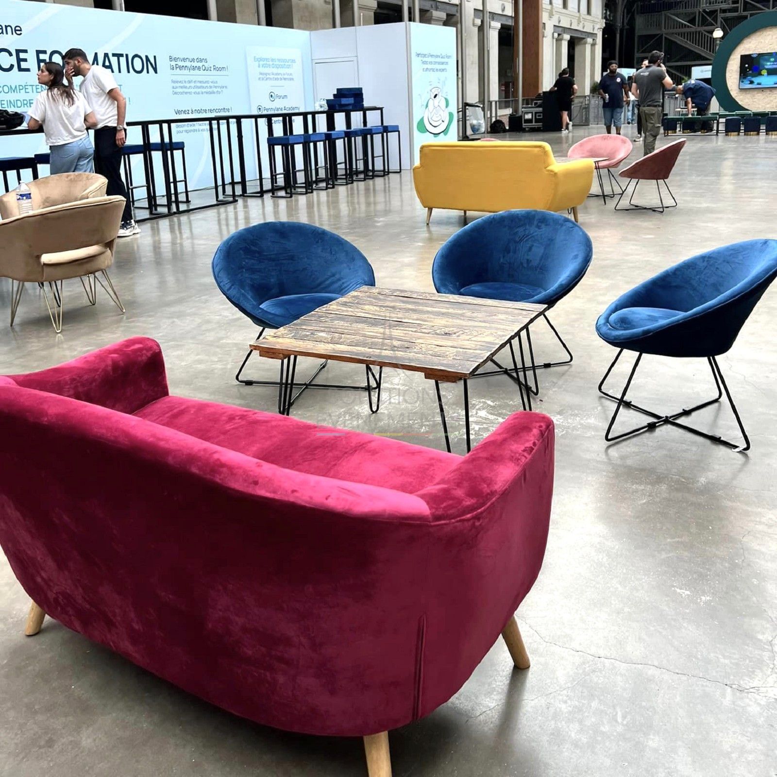 Fauteuil Leonie velours bleu - Visuel 6