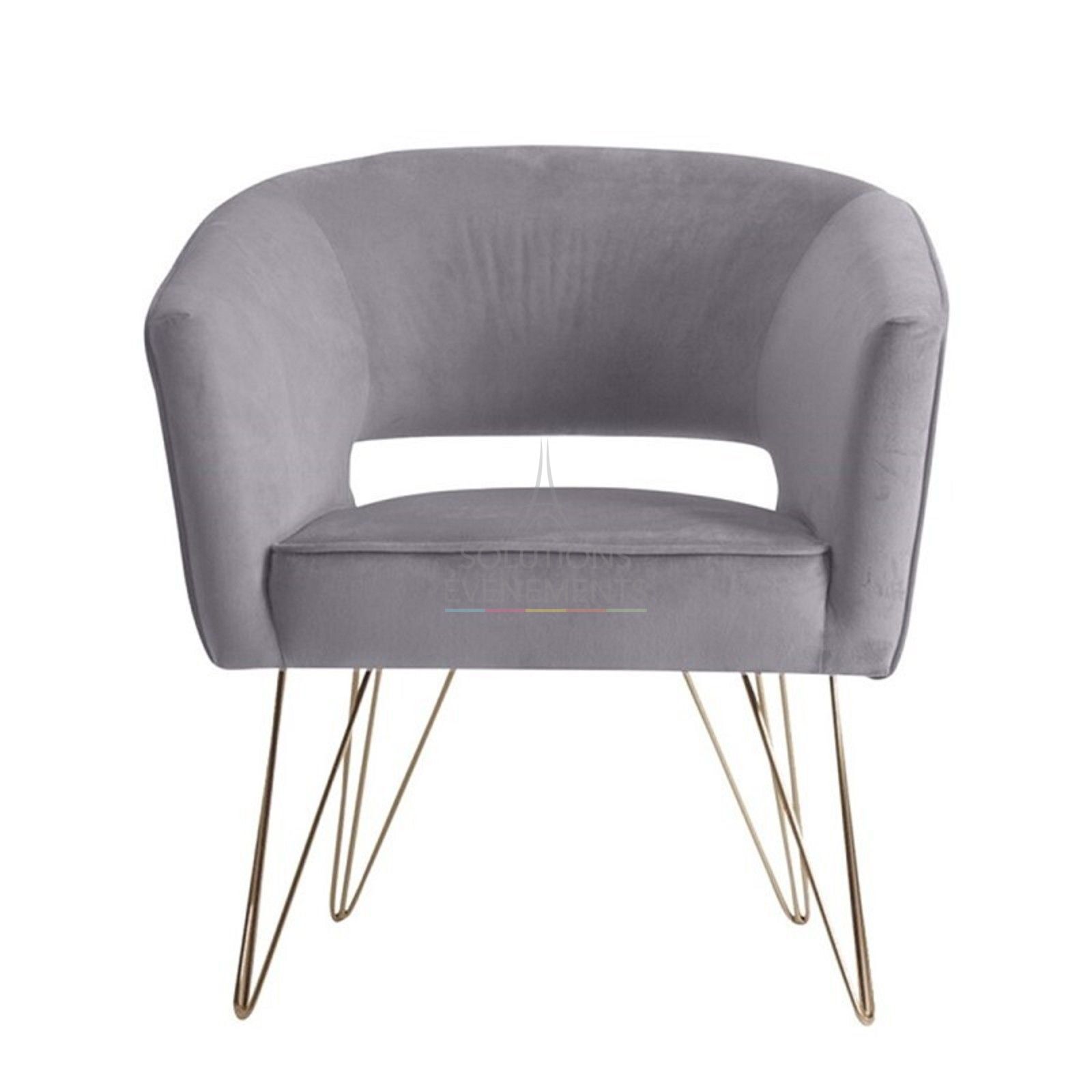 Fauteuil Leonor velours gris - Visuel 2